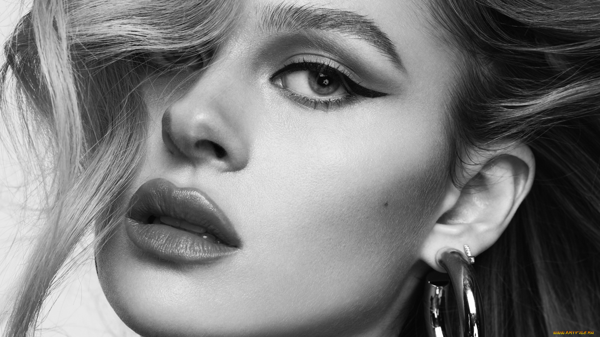 девушки, nicola, peltz, монохром, портрет