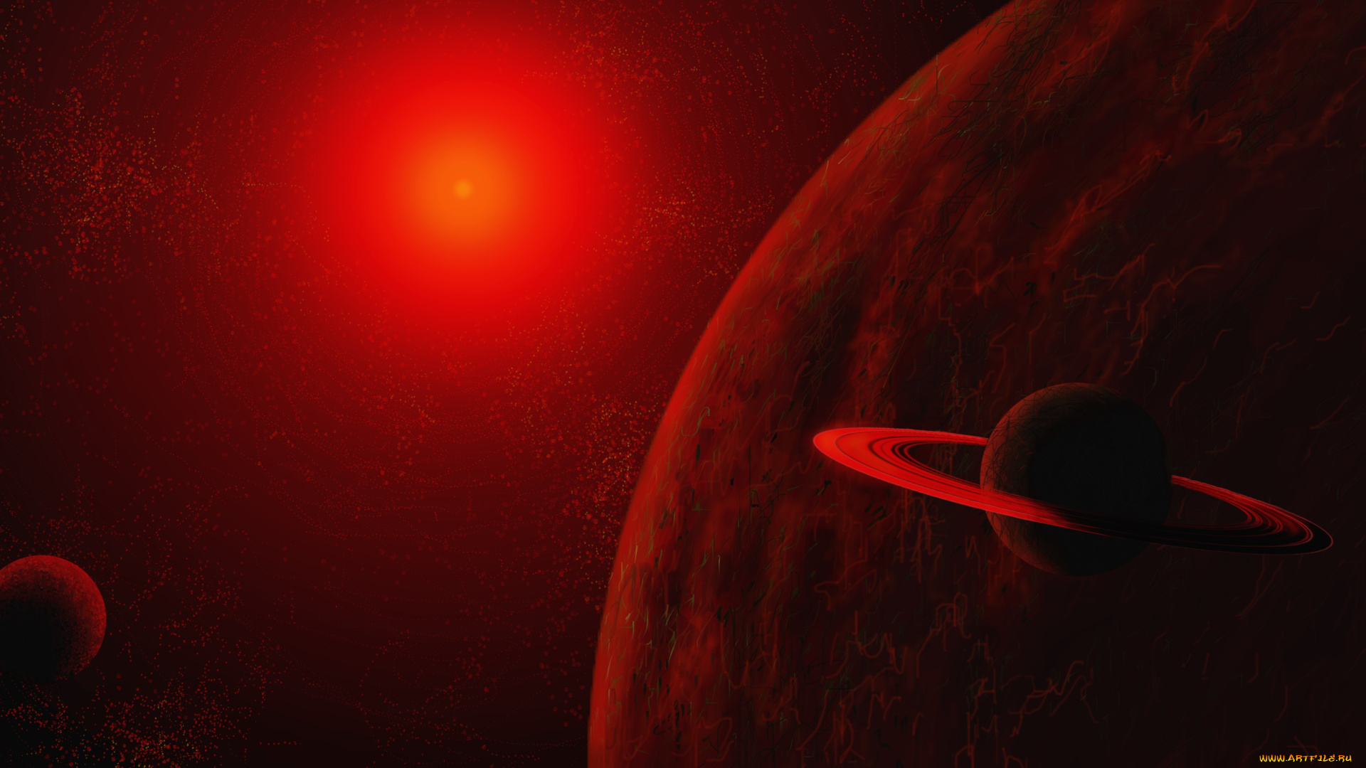 космос, арт, звезды, галактика, вселенная, планеты