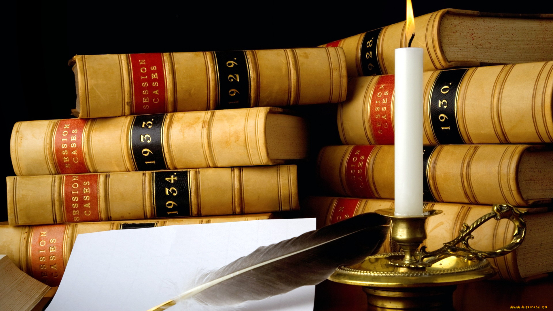 разное, канцелярия, , книги, свеча, перо, книги