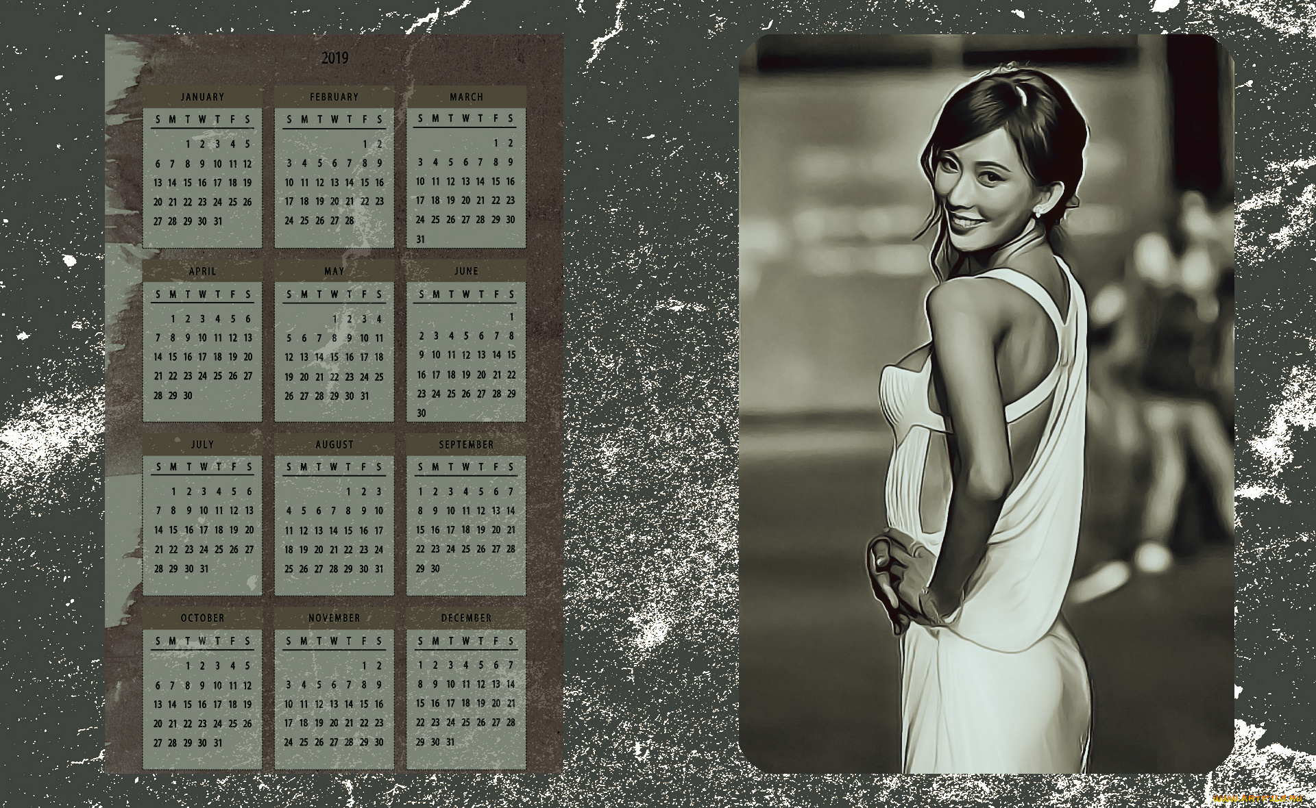 календари, компьютерный, дизайн, профиль, улыбка, девушка