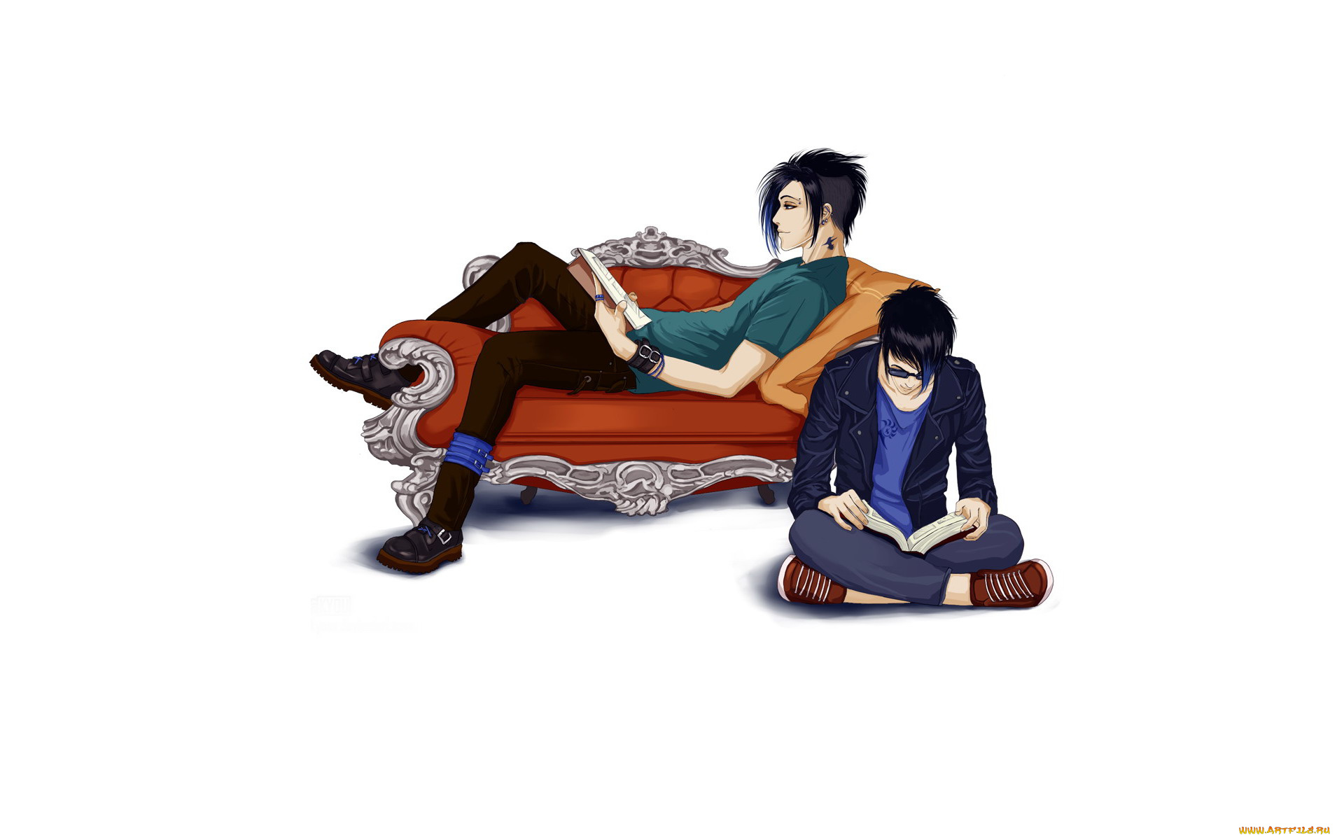 аниме, unknown, , другое, , книги, парни, диван