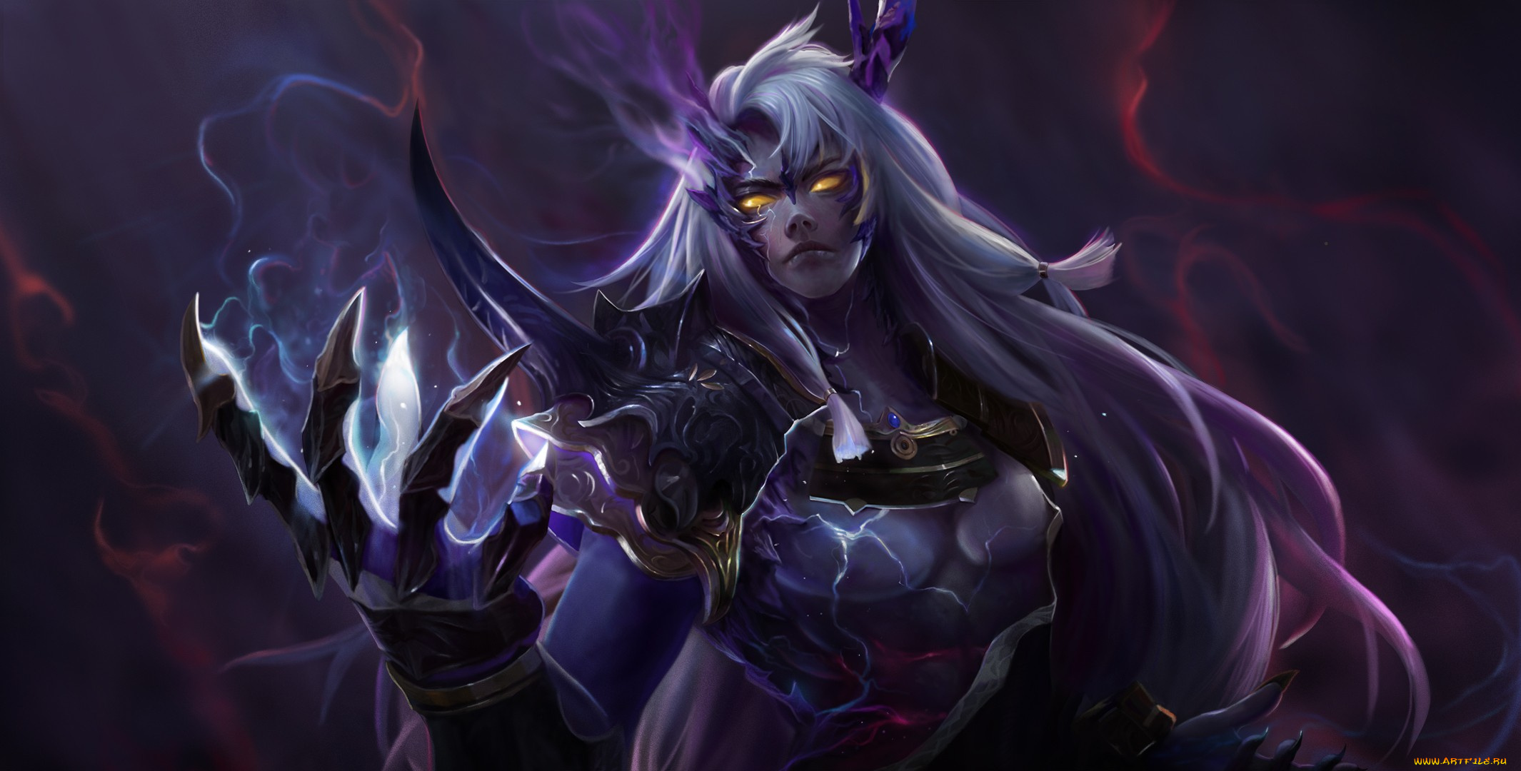 аниме, onmyouji, девушка, фон, взгляд