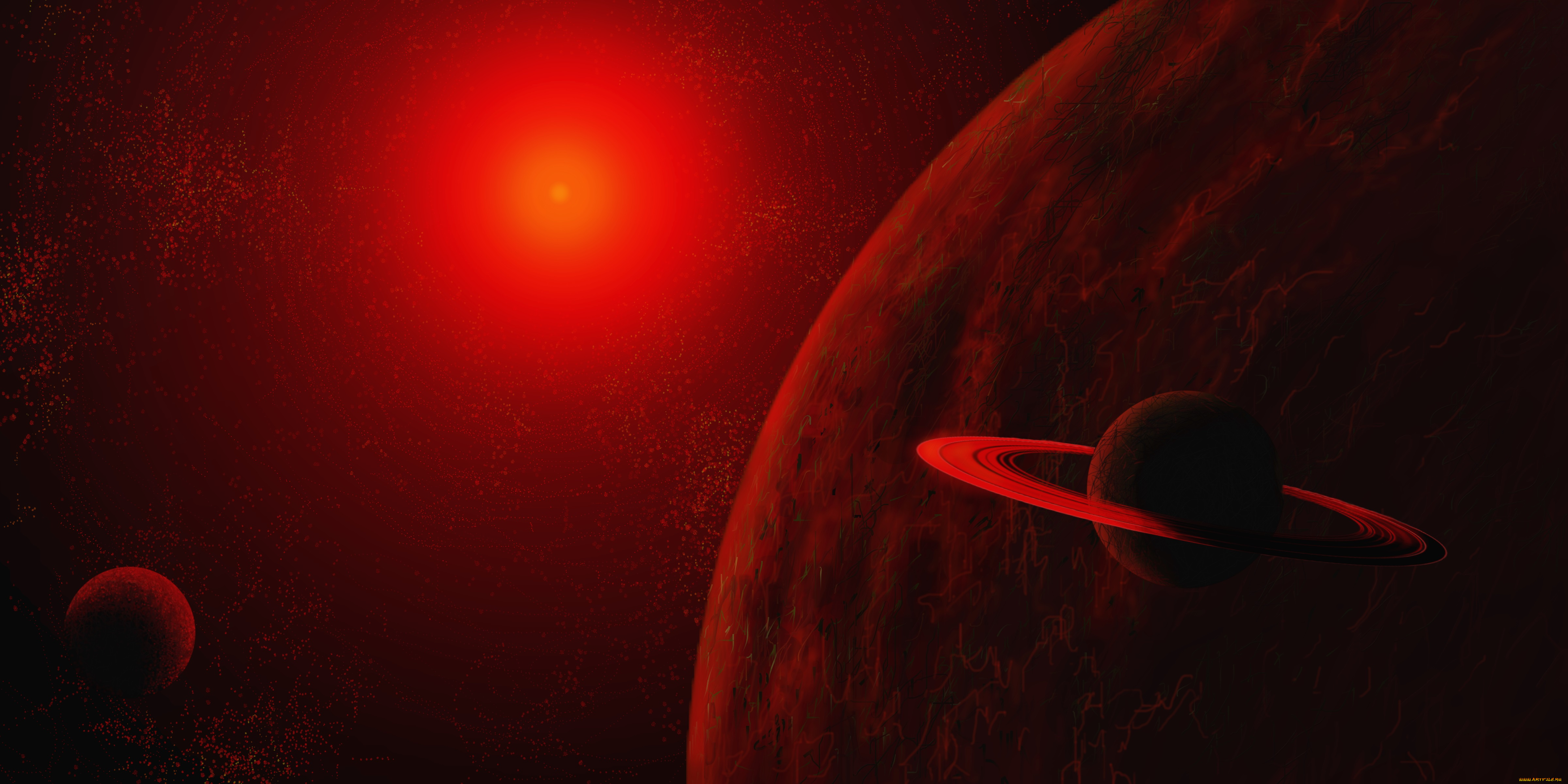 космос, арт, звезды, галактика, вселенная, планеты