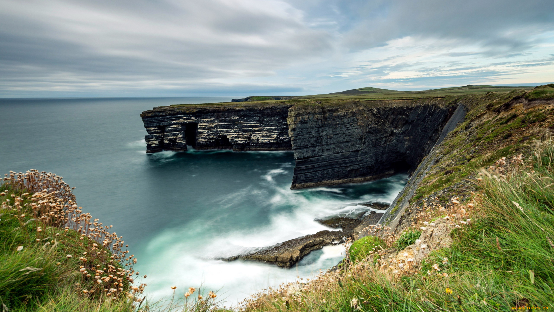 природа, побережье, море, скалы, вода