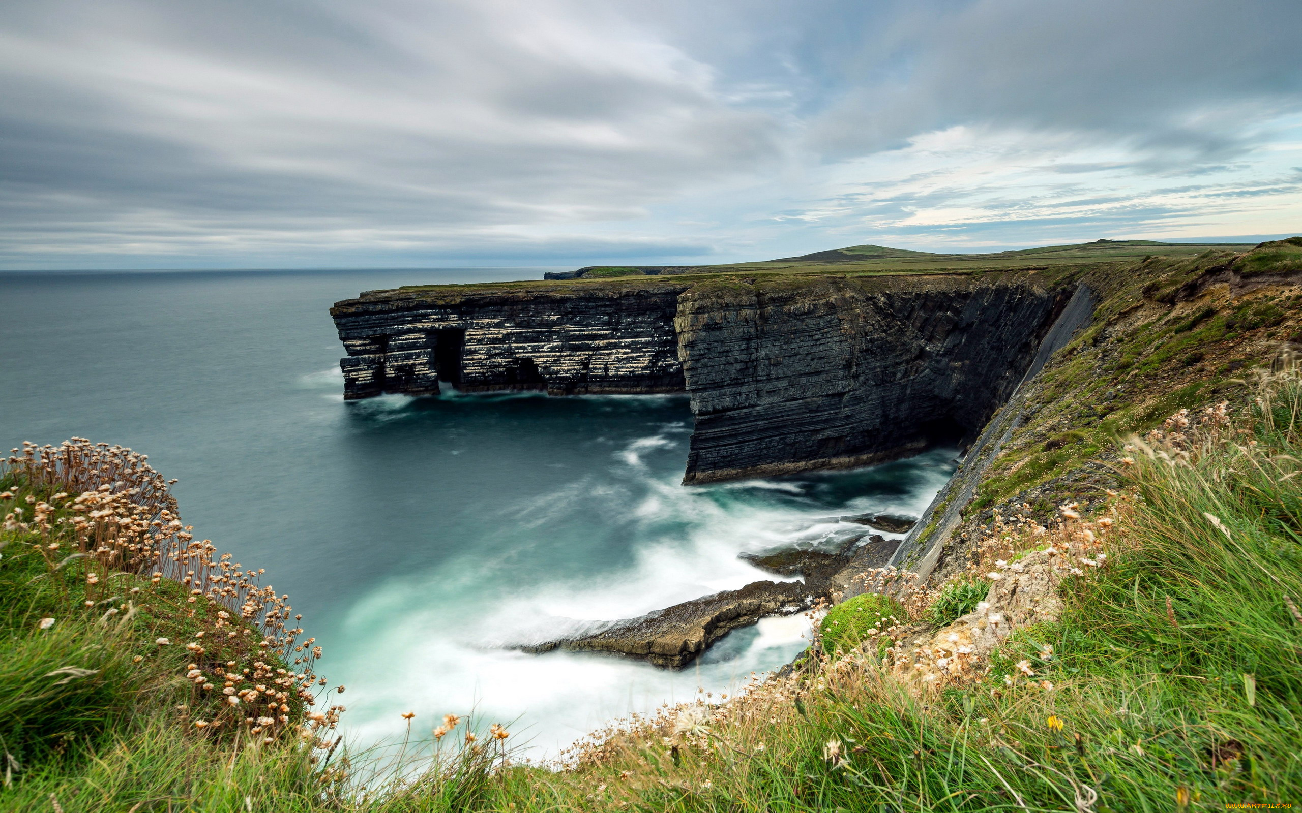природа, побережье, море, скалы, вода