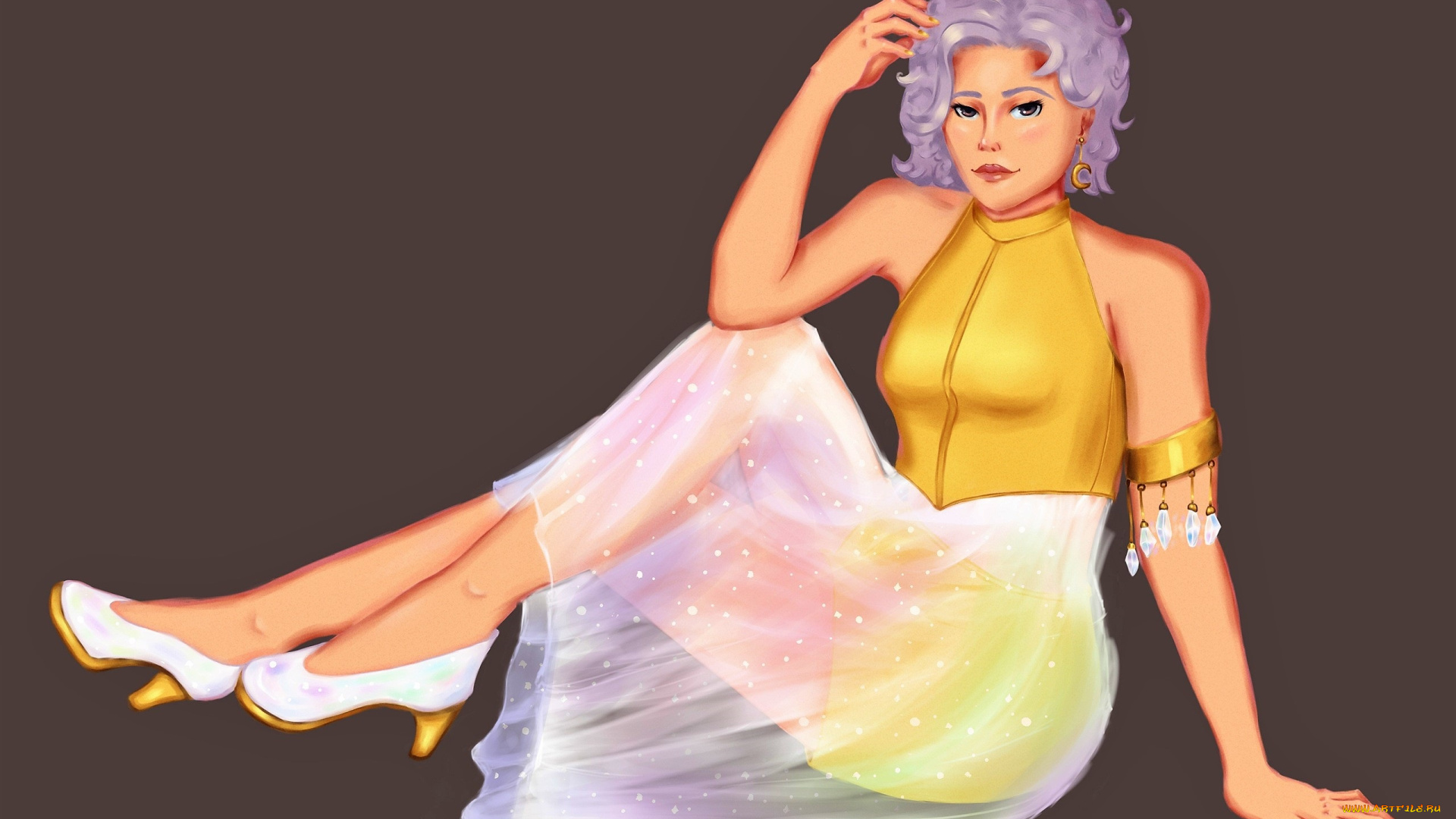 рисованное, люди, девушка