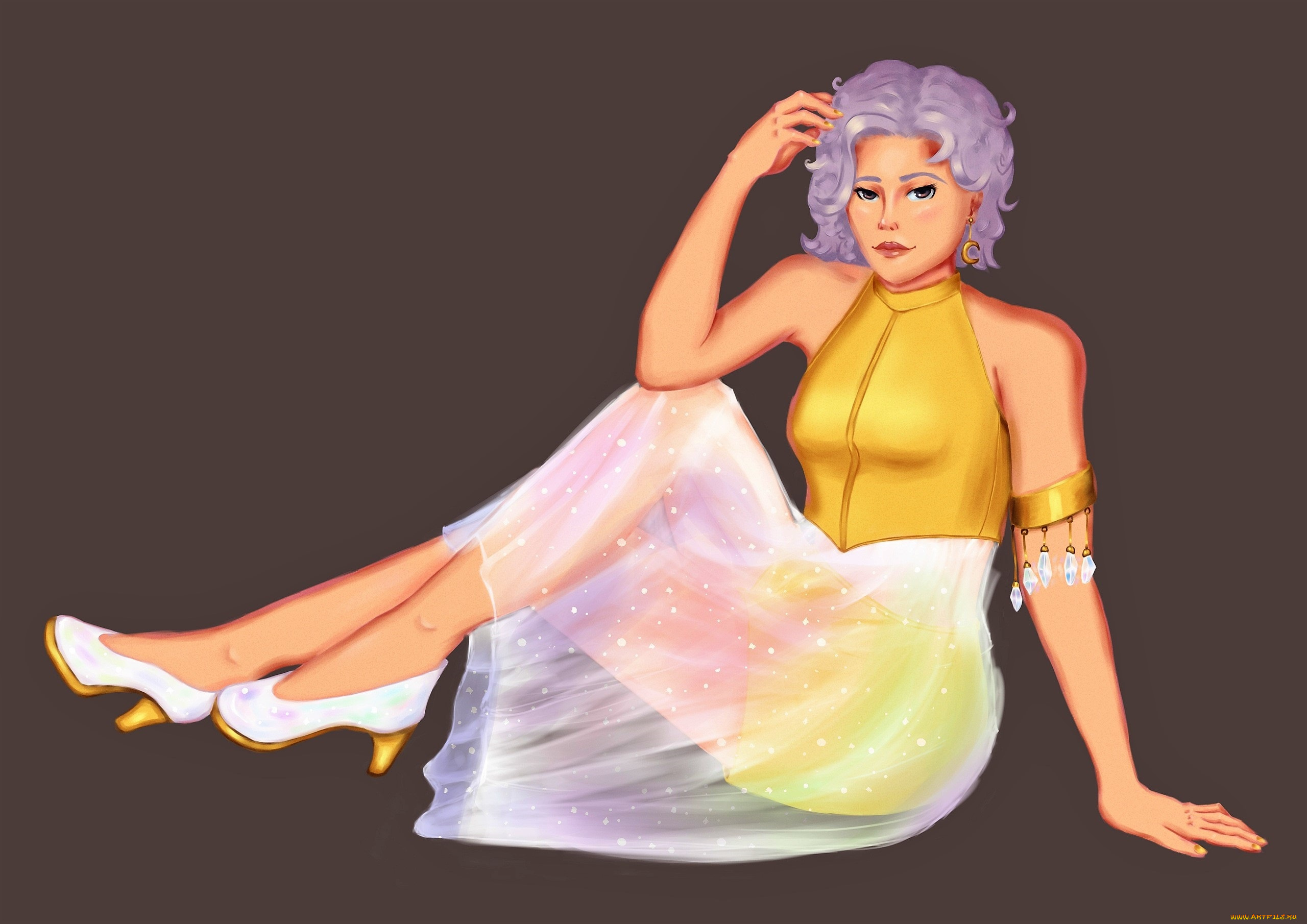 рисованное, люди, девушка