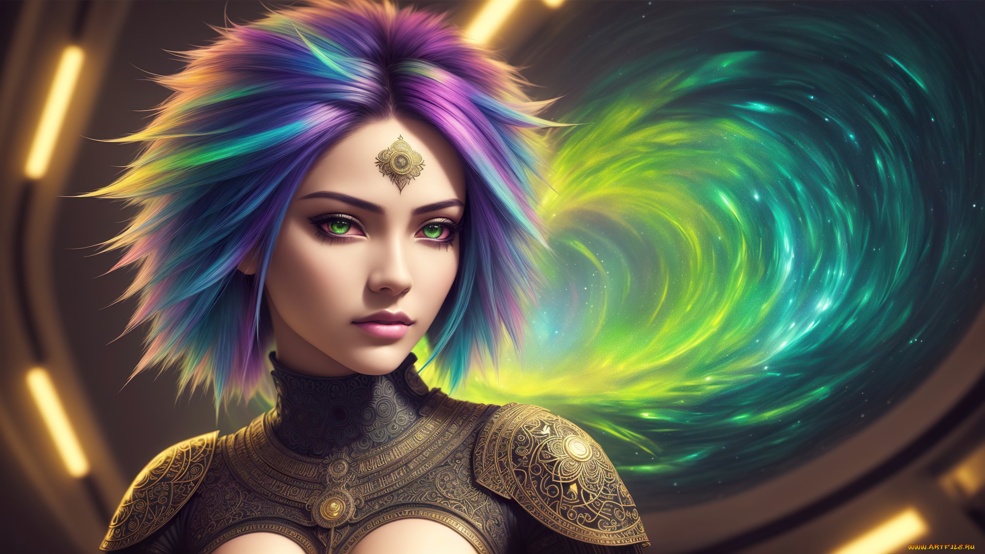 девушка, -, girl, фэнтези, девушки, future, girl, fantasy, art, neon, digital, stable, diffusion, neuronet, ai