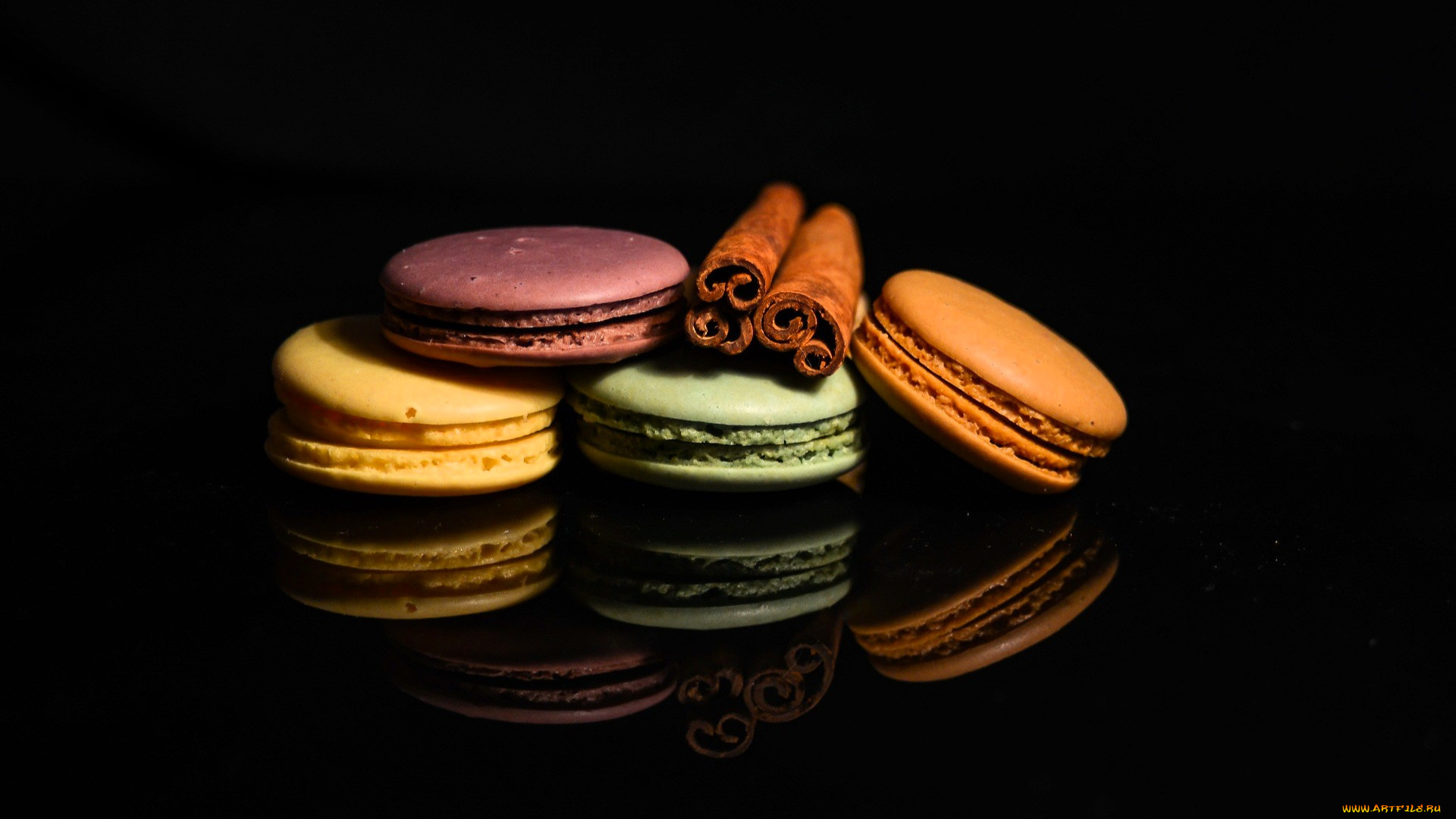 еда, макаруны, корица