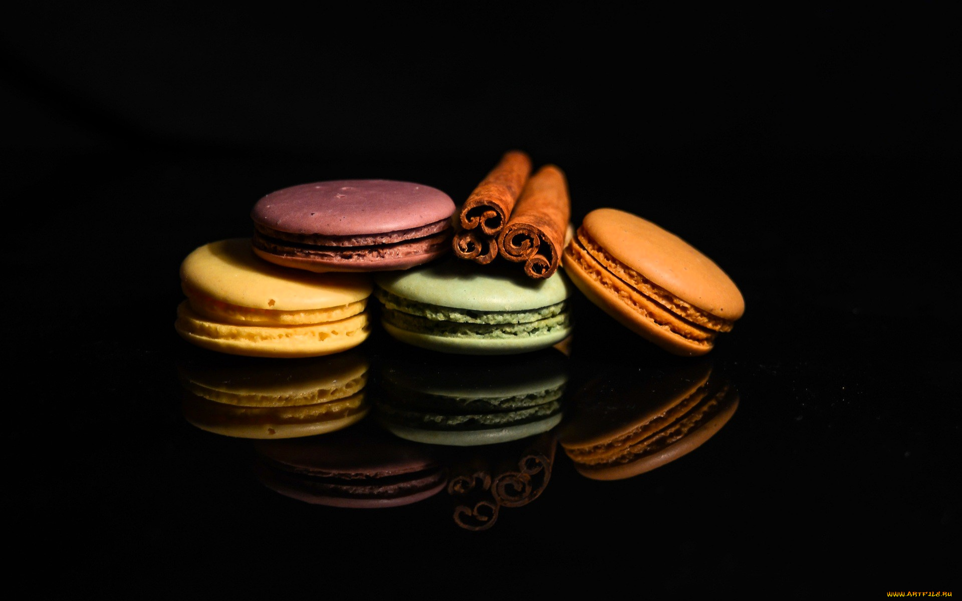 еда, макаруны, корица