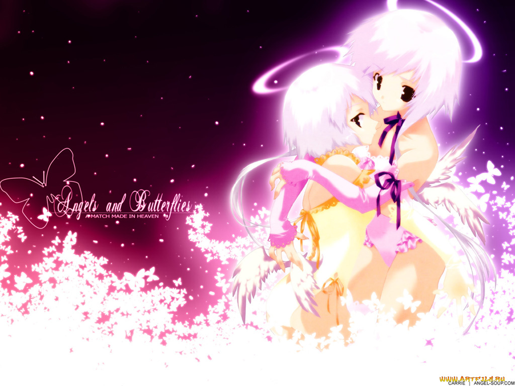 аниме, angels, demons, девушка, крылья, ангел, нимб