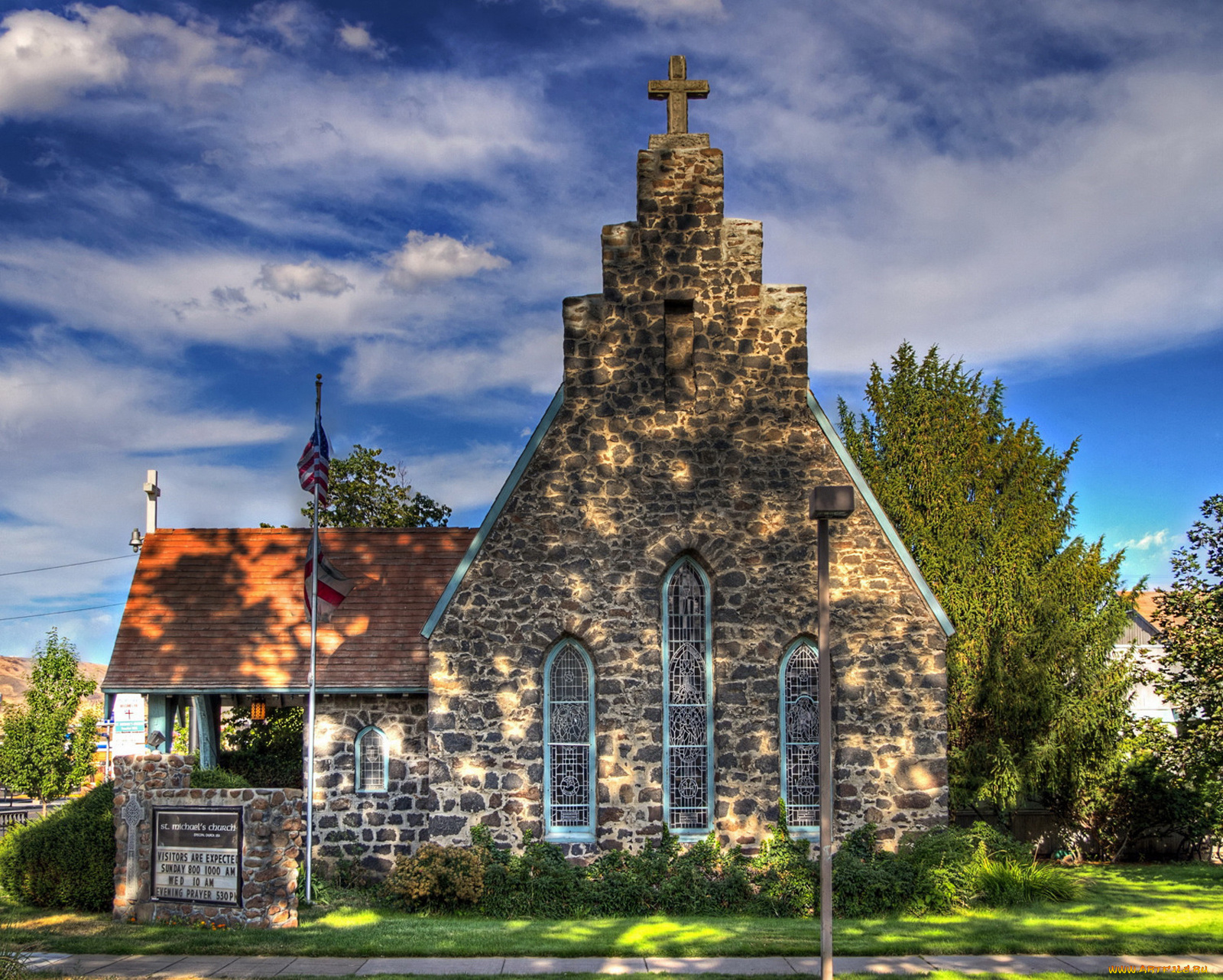 города, католические, соборы, костелы, аббатства, облака