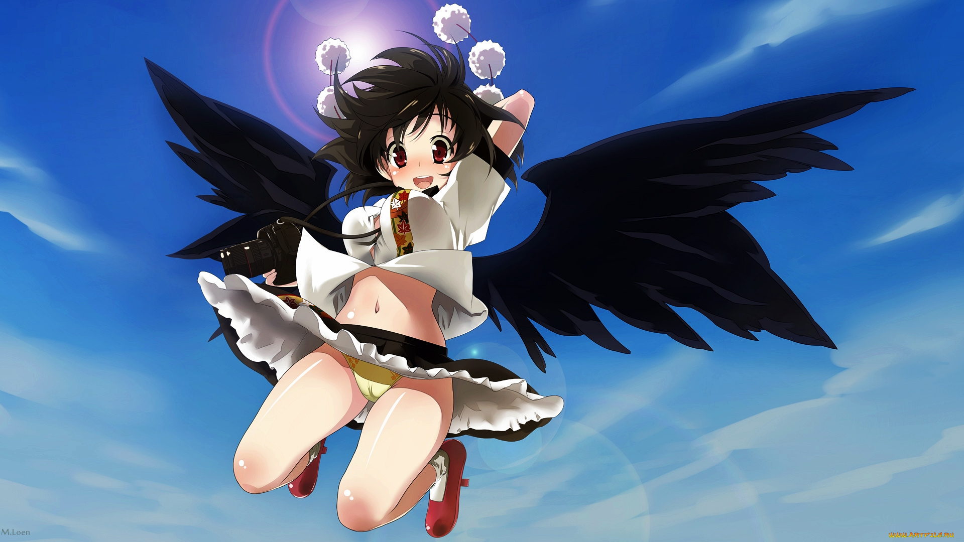 shameimaru, aya, аниме, touhou