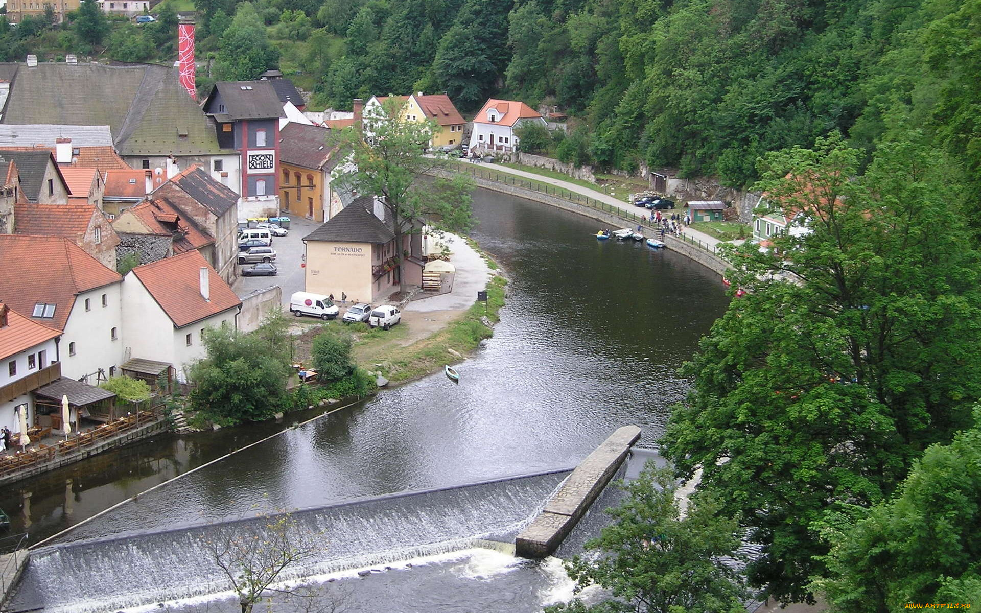 Чешский, крумлов, города, улицы, площади, набережные, река, набережная, дома