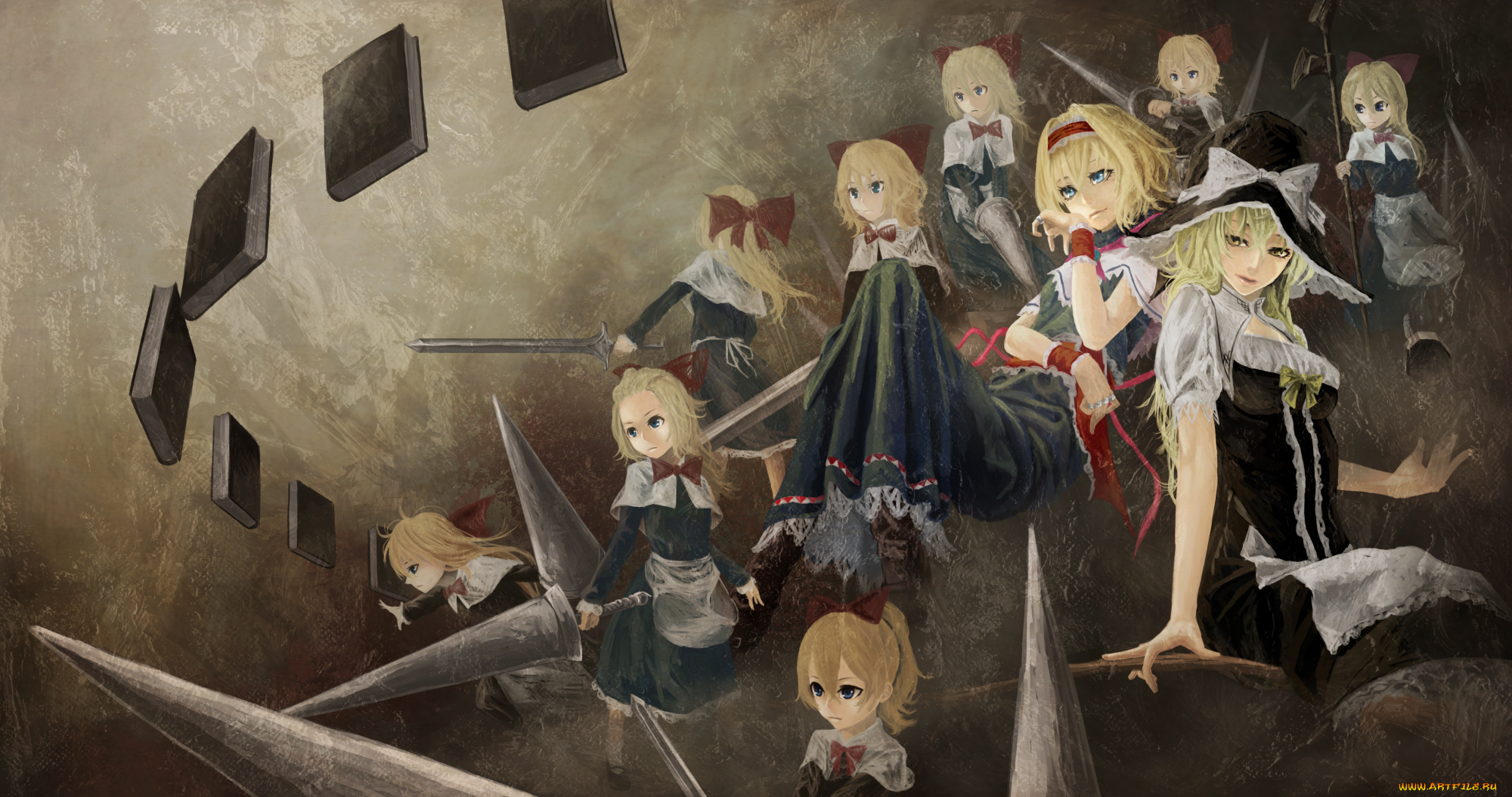 аниме, touhou, alice, margatroid, kirisame, marisa