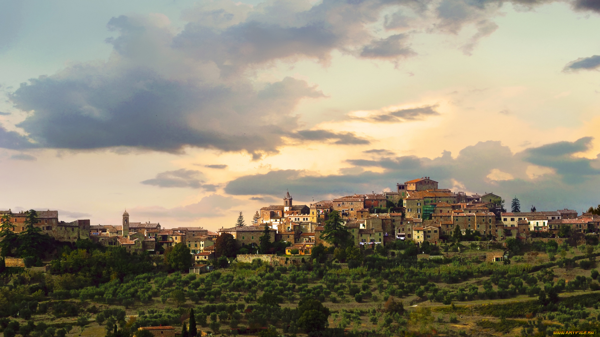 montisi, tuscany, italy, города, панорамы, монтиси, тоскана, италия