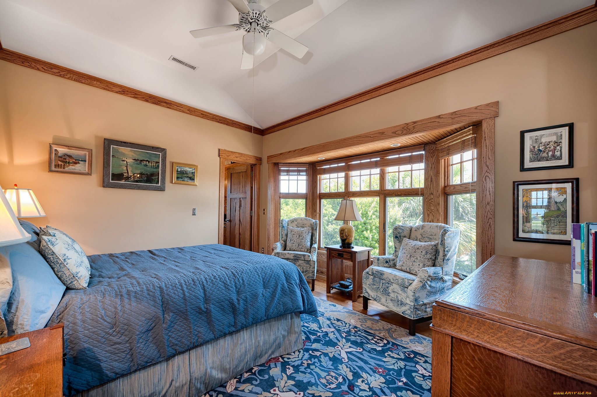 интерьер, спальня, кровать, окно