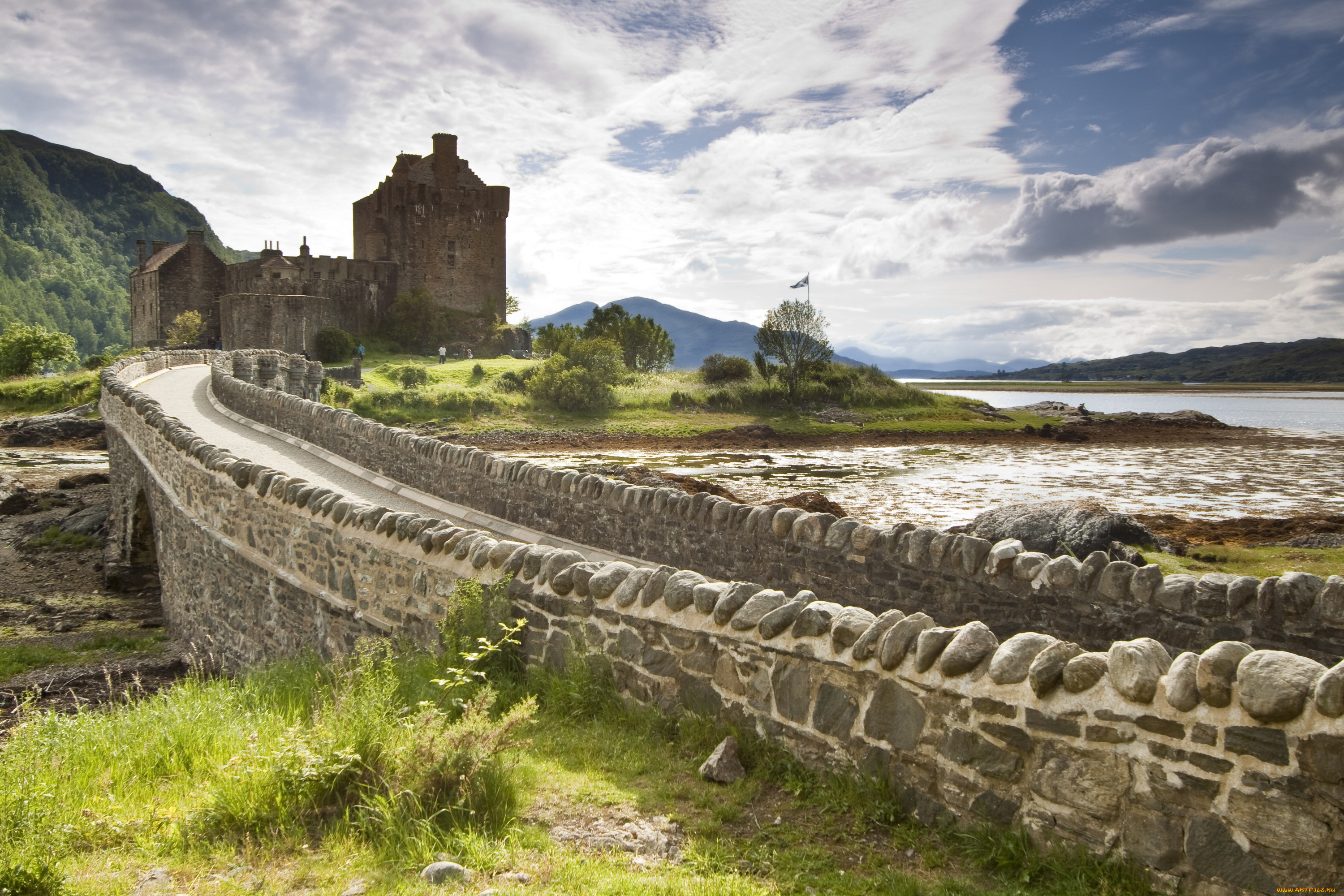 eilean, donan, castle, dornie, scotland, города, замок, эйлиан, донан, шотландия, дорн, мост