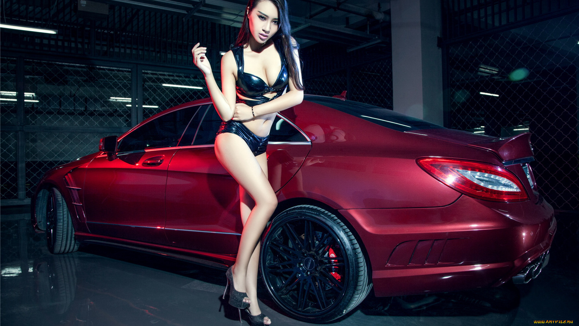 автомобили, авто, с, девушками, автомобиль, девушка, азиатка