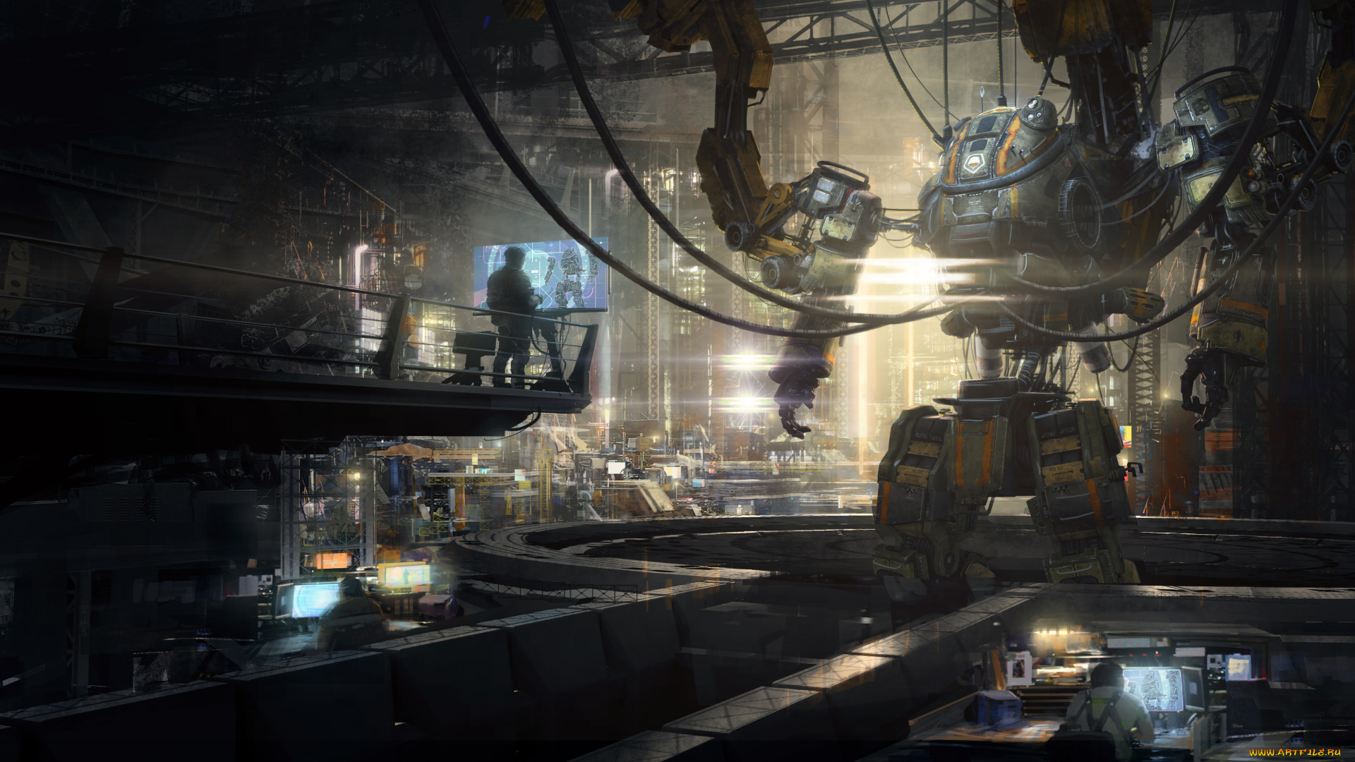 фэнтези, роботы, , киборги, , механизмы, сборка, цех, робот