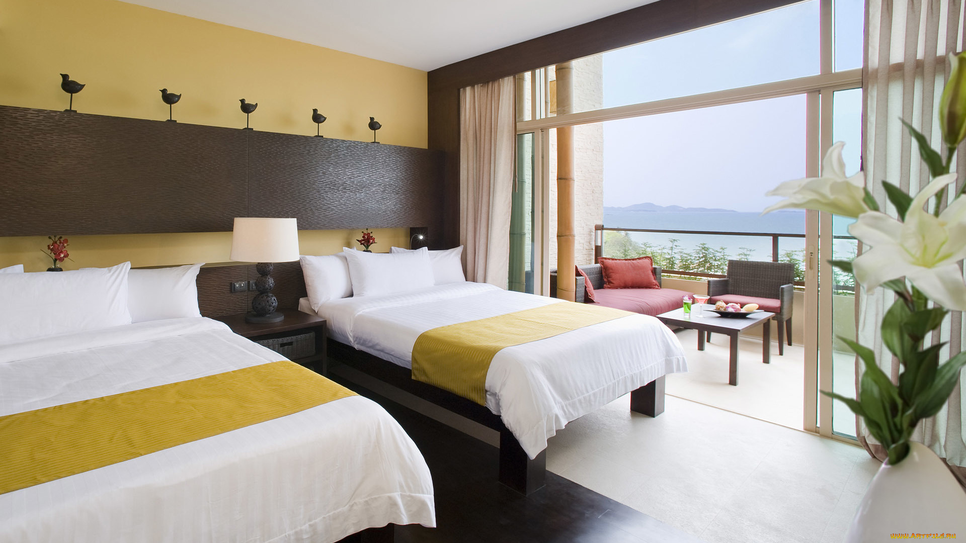 интерьер, спальня, bed, room, hotel