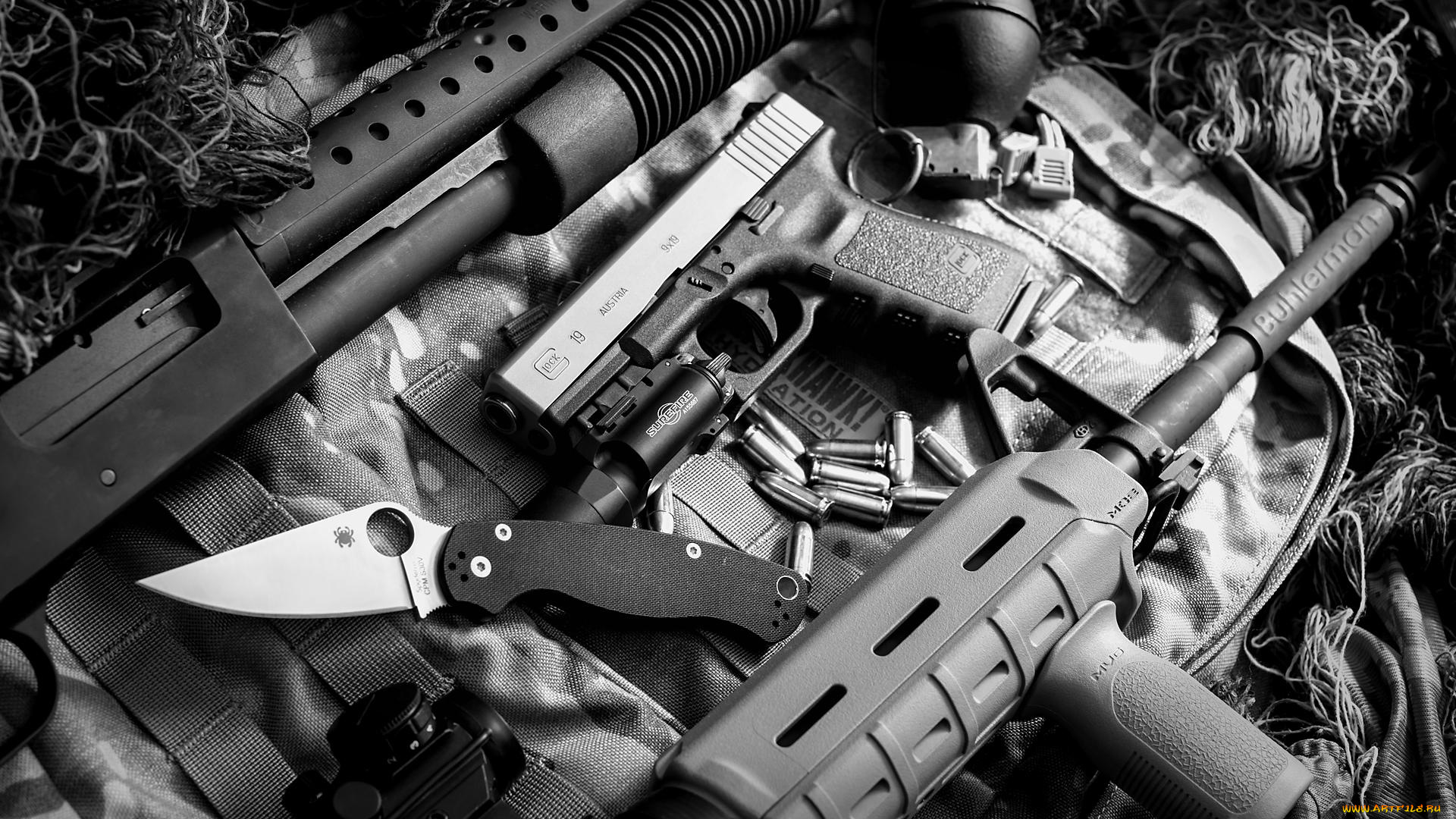 оружие, нож, автомат, пистолет