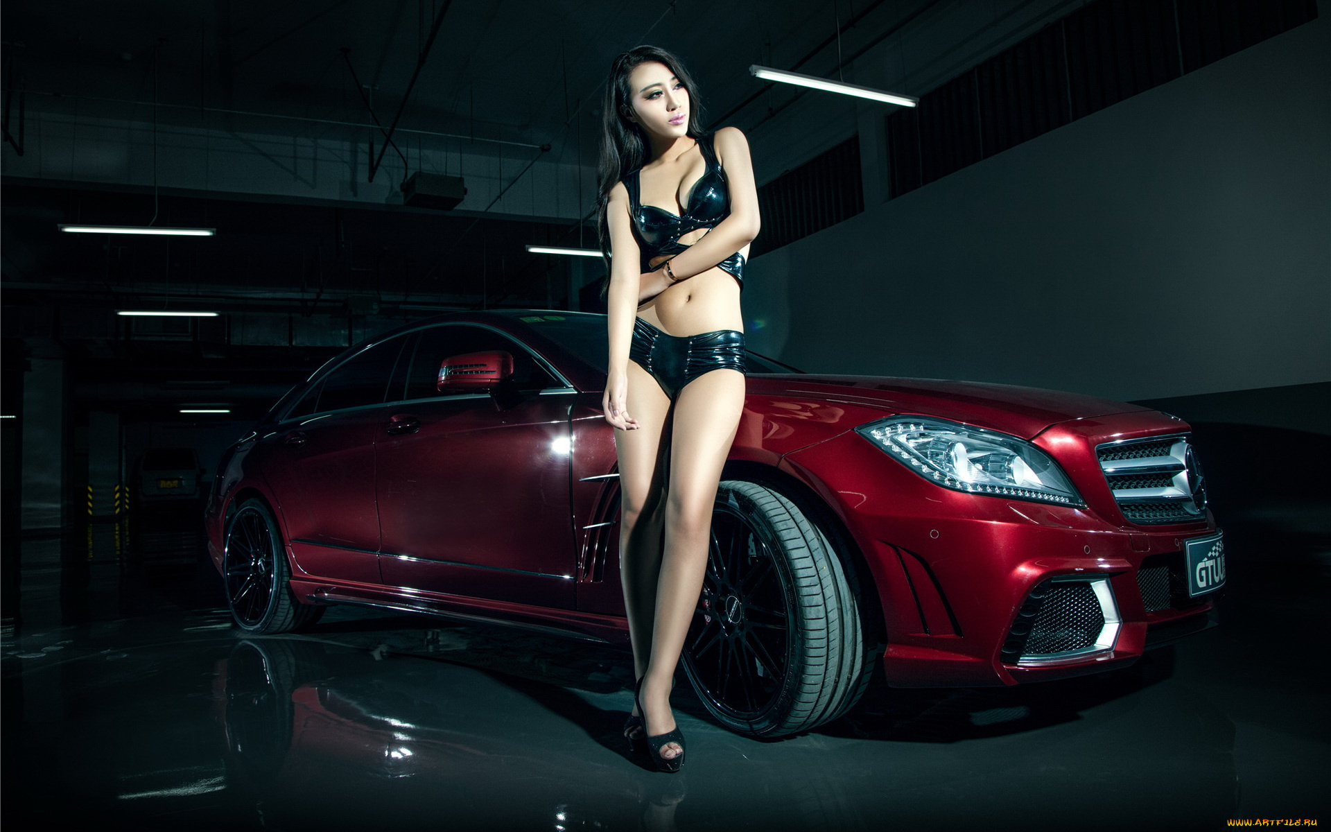 автомобили, авто, с, девушками, азиатка, автомобиль, девушка