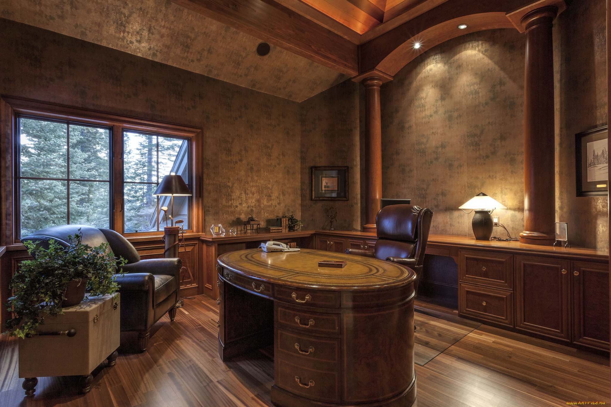 интерьер, кабинет, , библиотека, , офис, стол, кресло