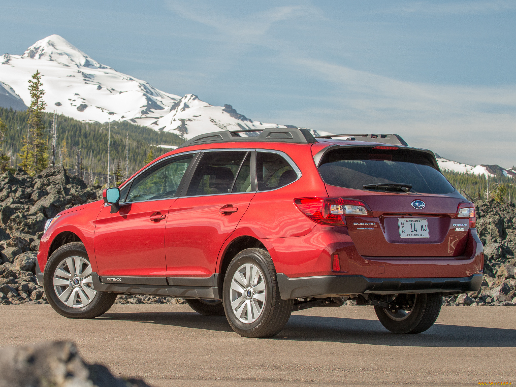 автомобили, subaru, 2-5i, outback, us-spec, красный, 2015г