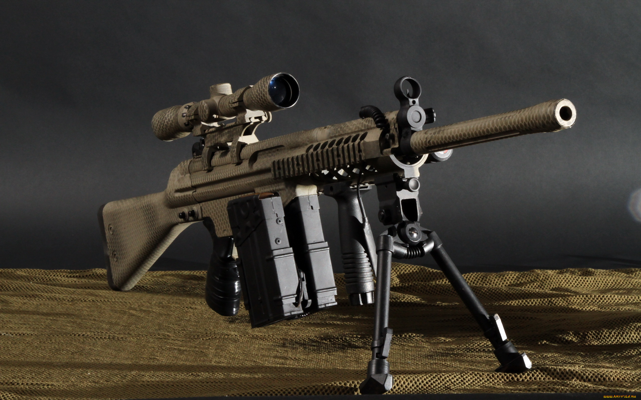 оружие, винтовки, с, прицеломприцелы, hk51