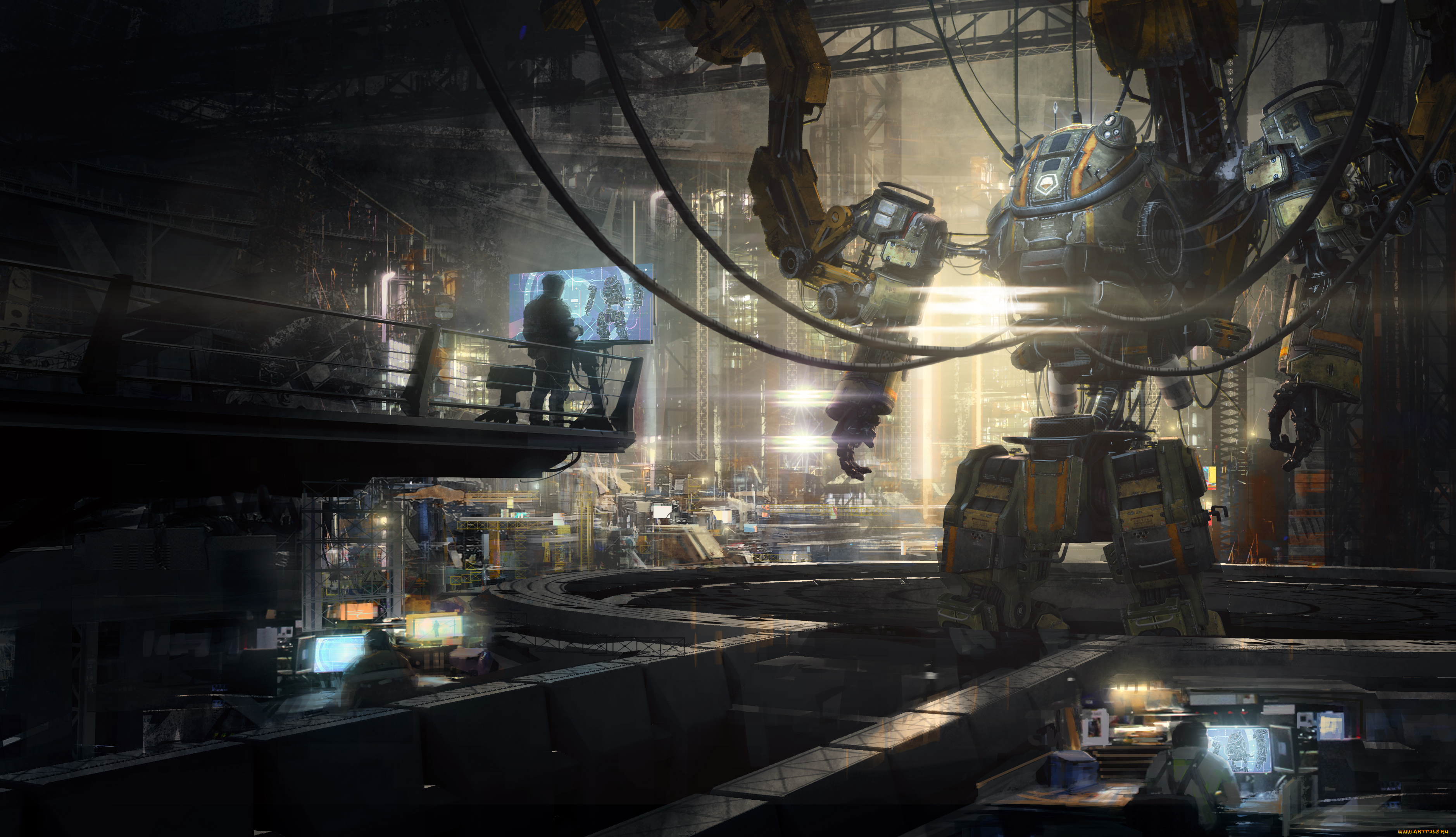 фэнтези, роботы, , киборги, , механизмы, сборка, цех, робот