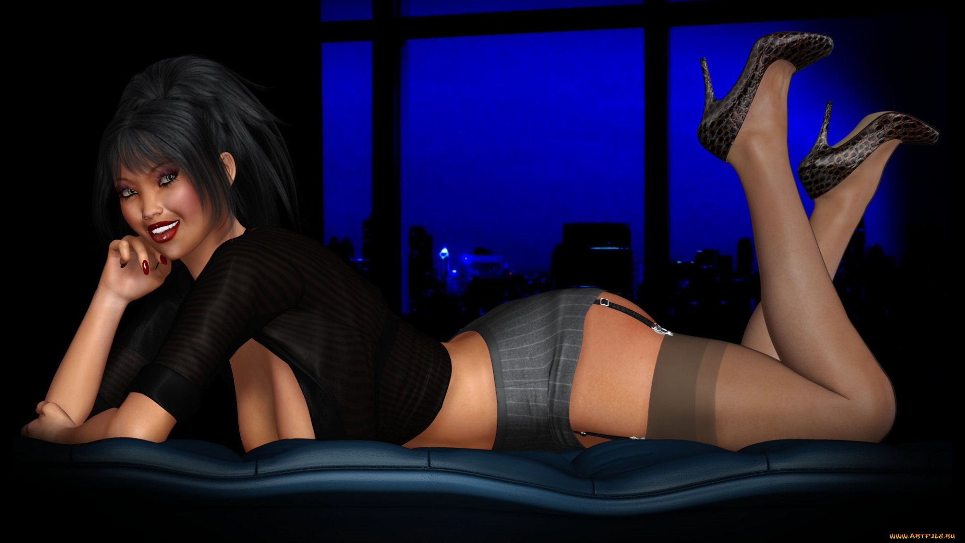 3д, графика, люди, , people, улыбка, фон, взгляд, девушка