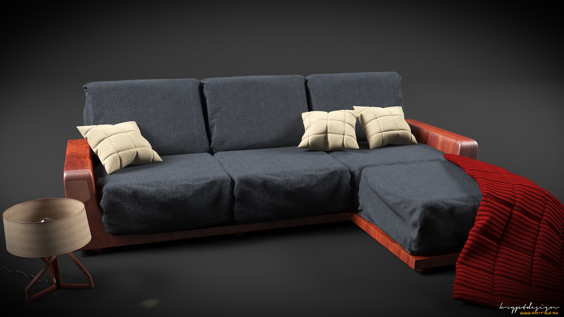 3д, графика, реализм, , realism, диван, интерьер, комната, подушки, светильник