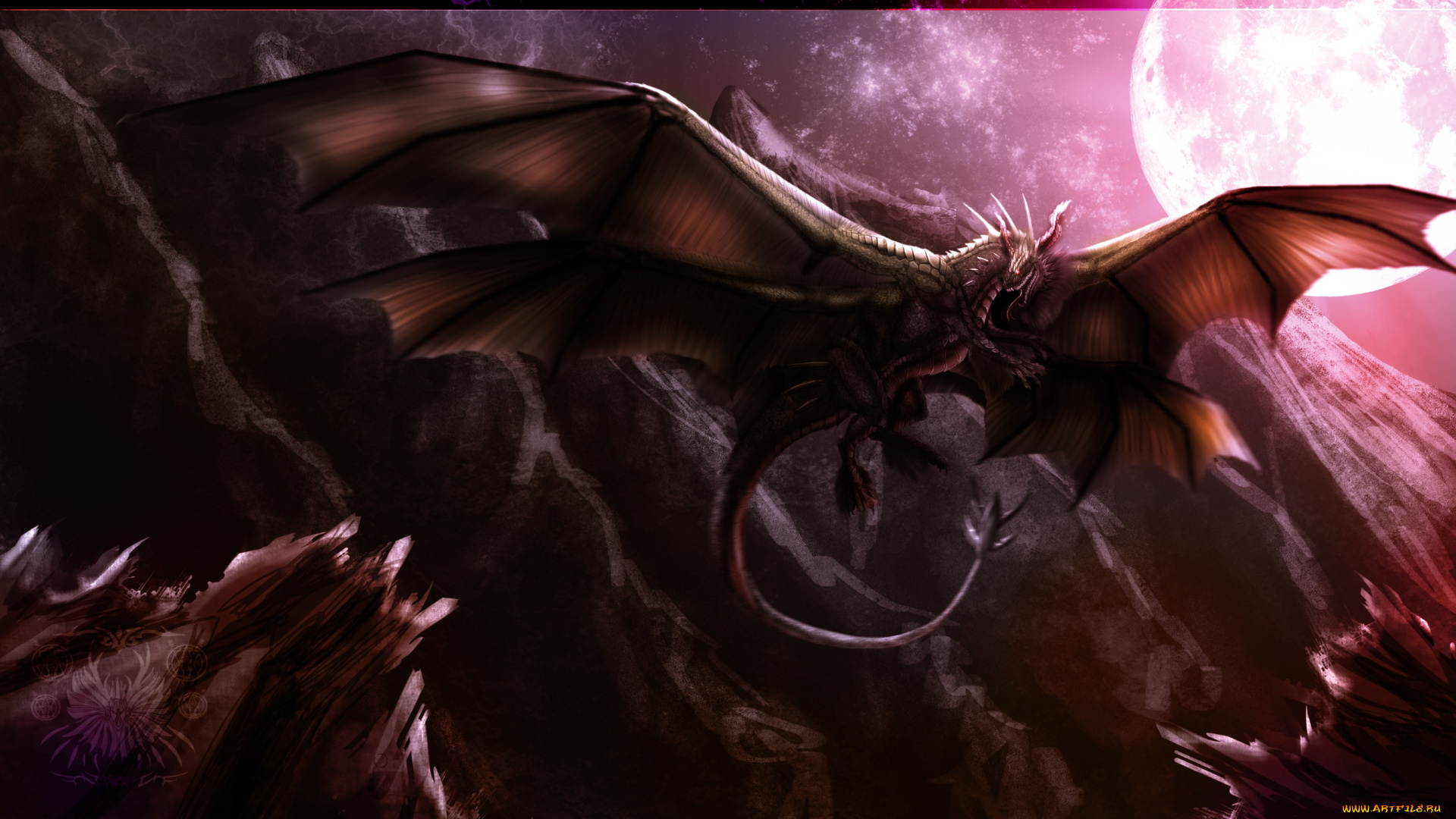 фэнтези, драконы, дракон, фон