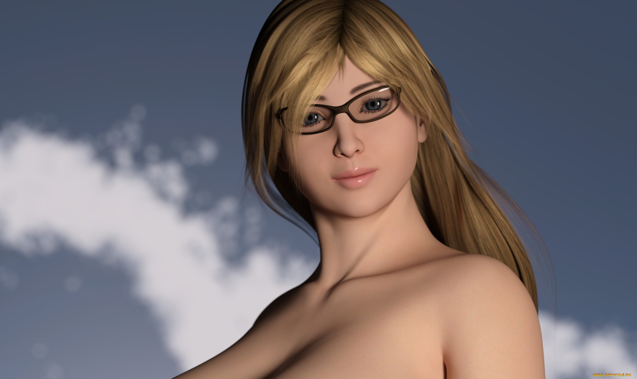 3д, графика, портрет, , portraits, очки, фон, взгляд, девушка