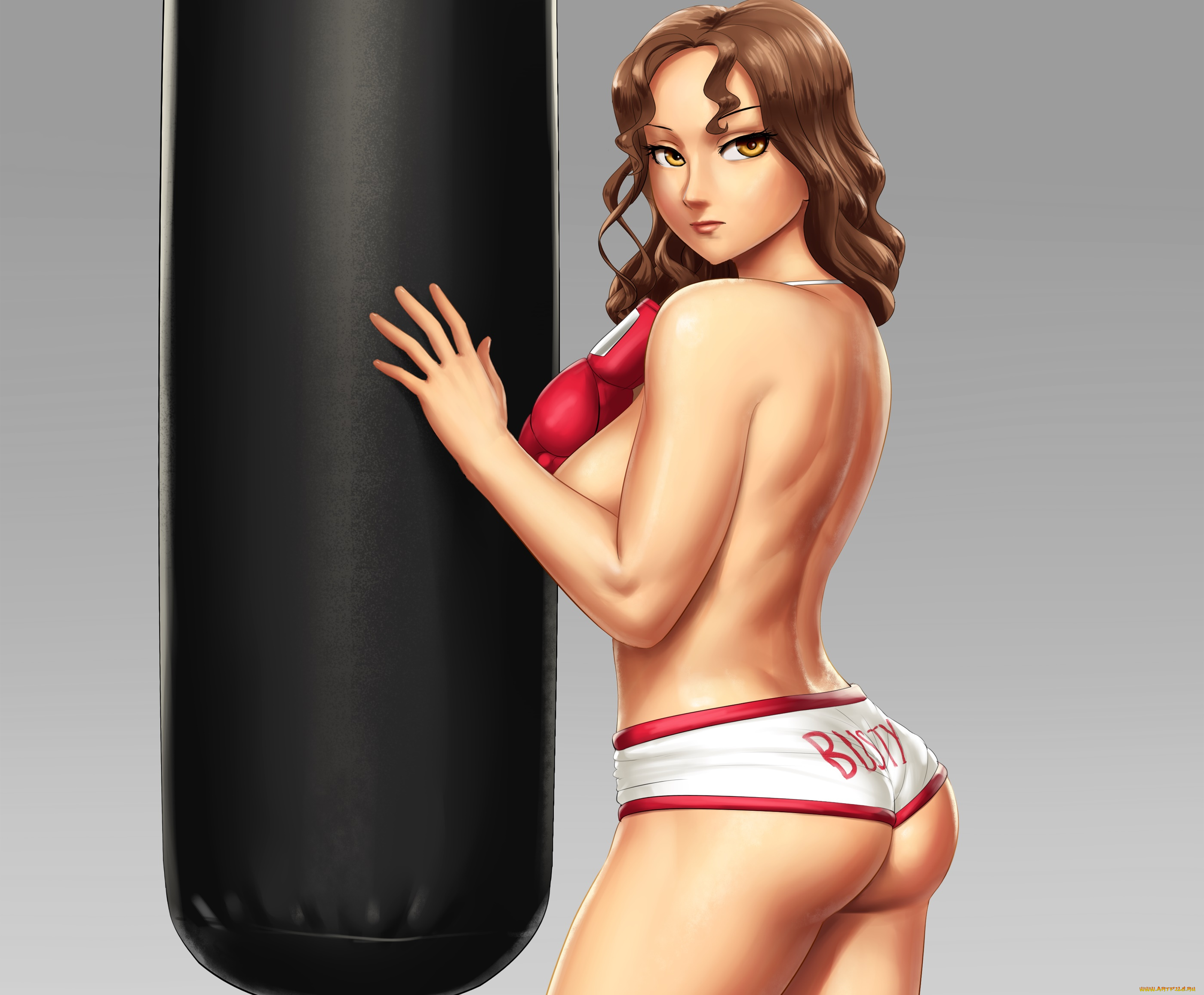 рисованное, люди, фон, взгляд, девушка