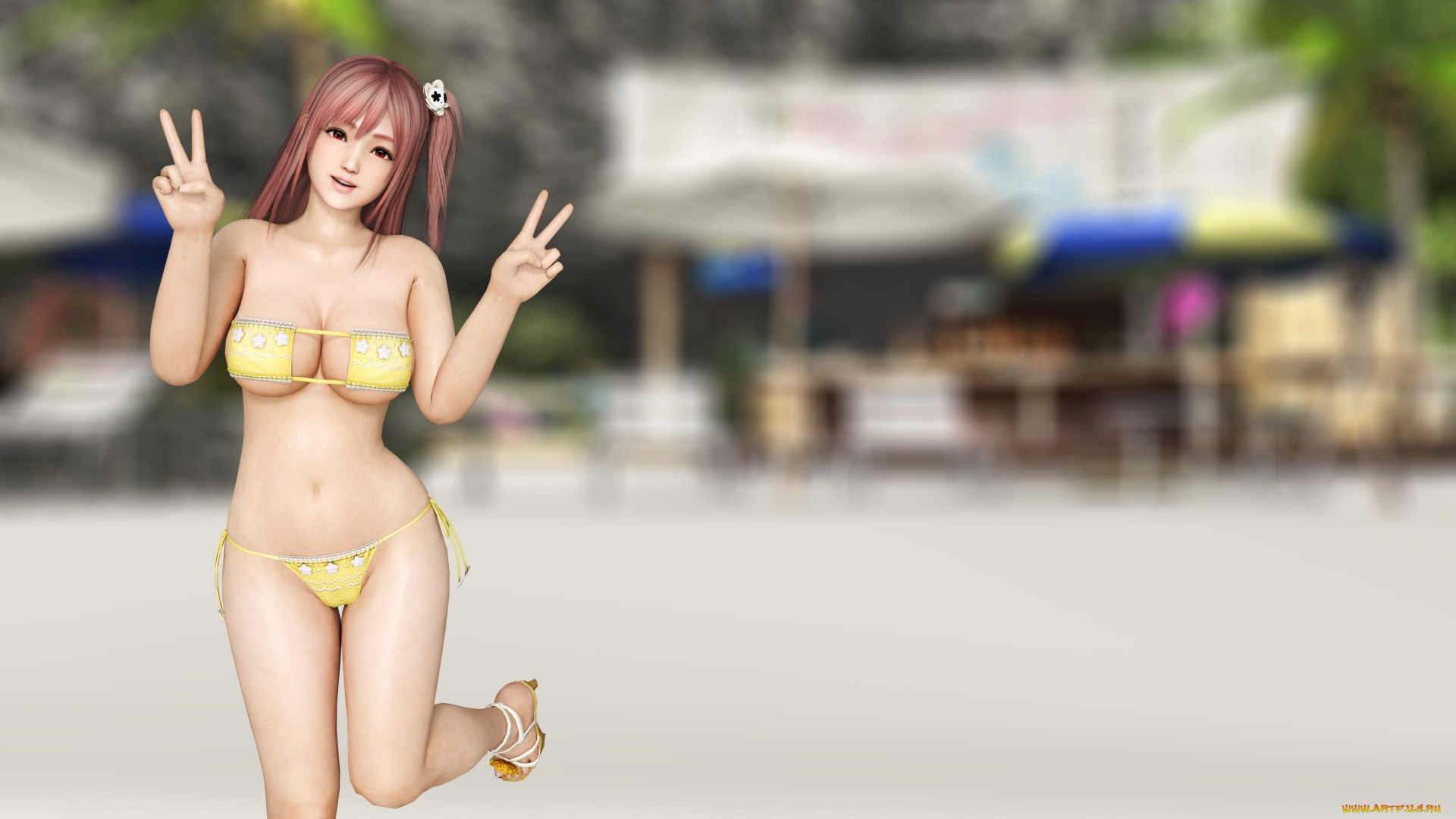 3д, графика, аниме, , anime, фон, взгляд, девушка