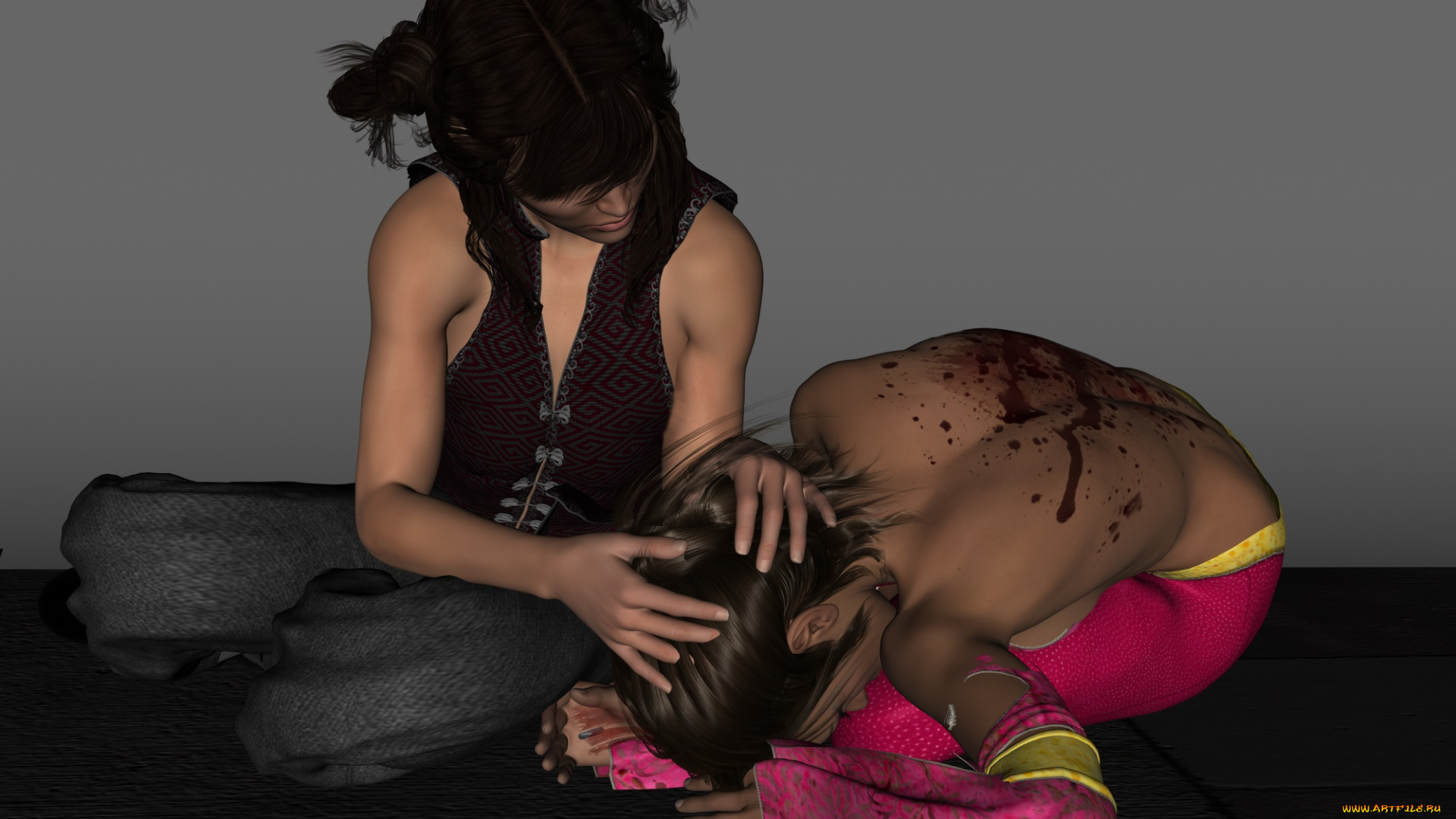 3д, графика, фантазия, , fantasy, фон, девушки, взгляд