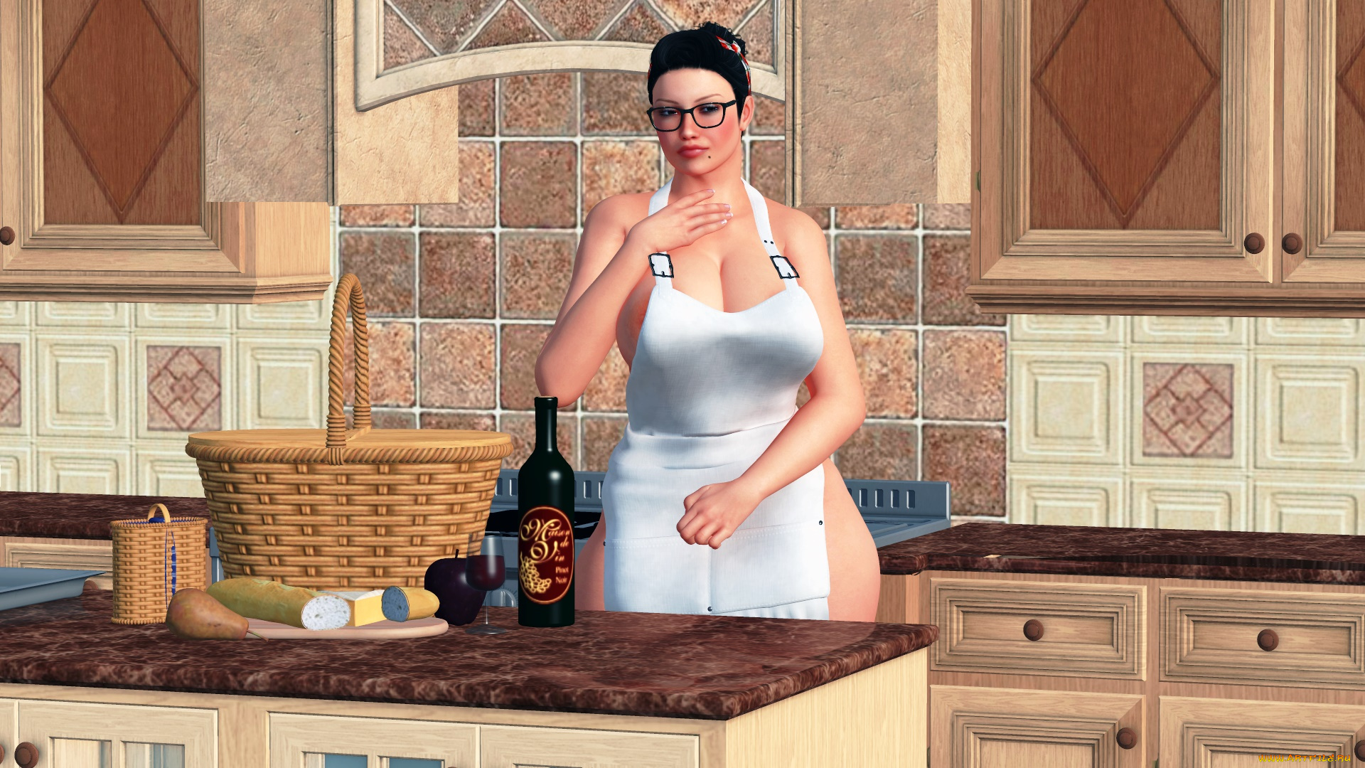 3д, графика, люди, , people, девушка, взгляд, фон