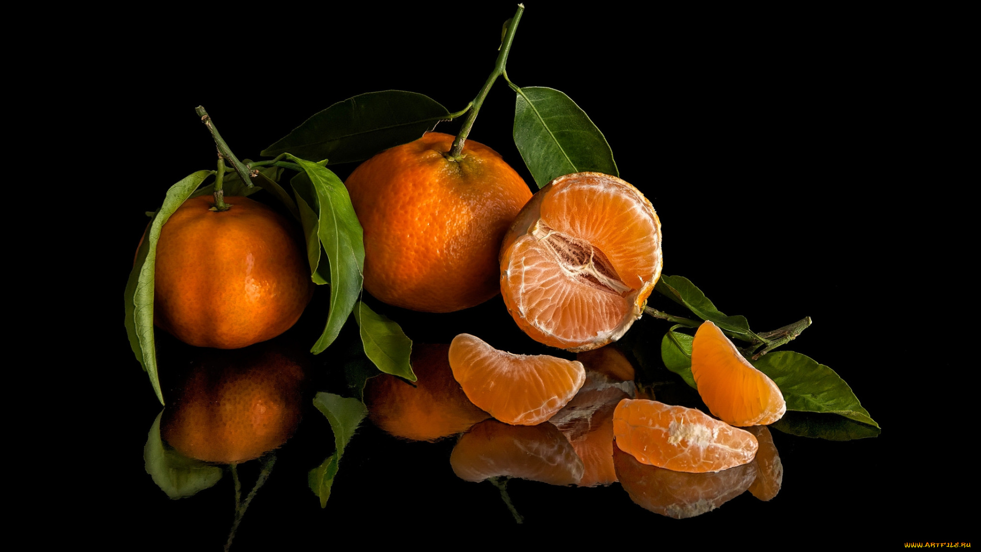 еда, цитрусы, мандарины