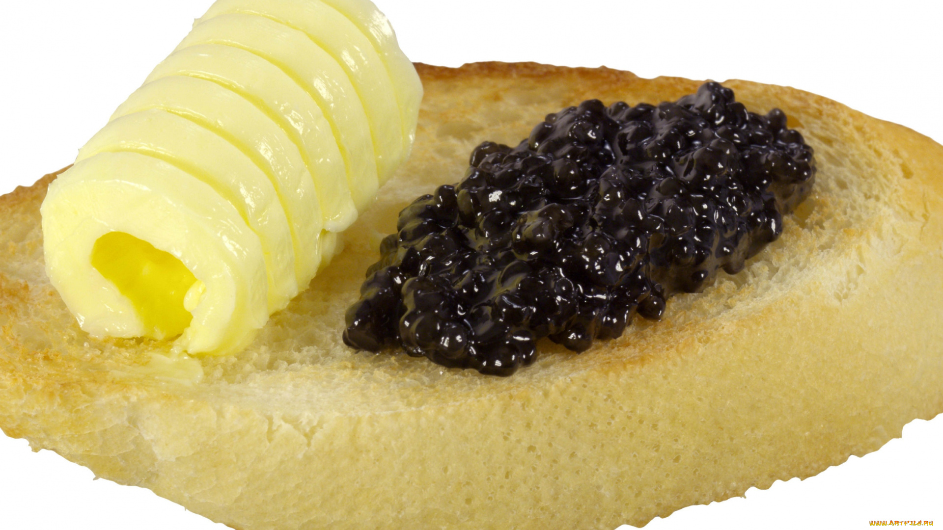 еда, икра, черная, масло, багет