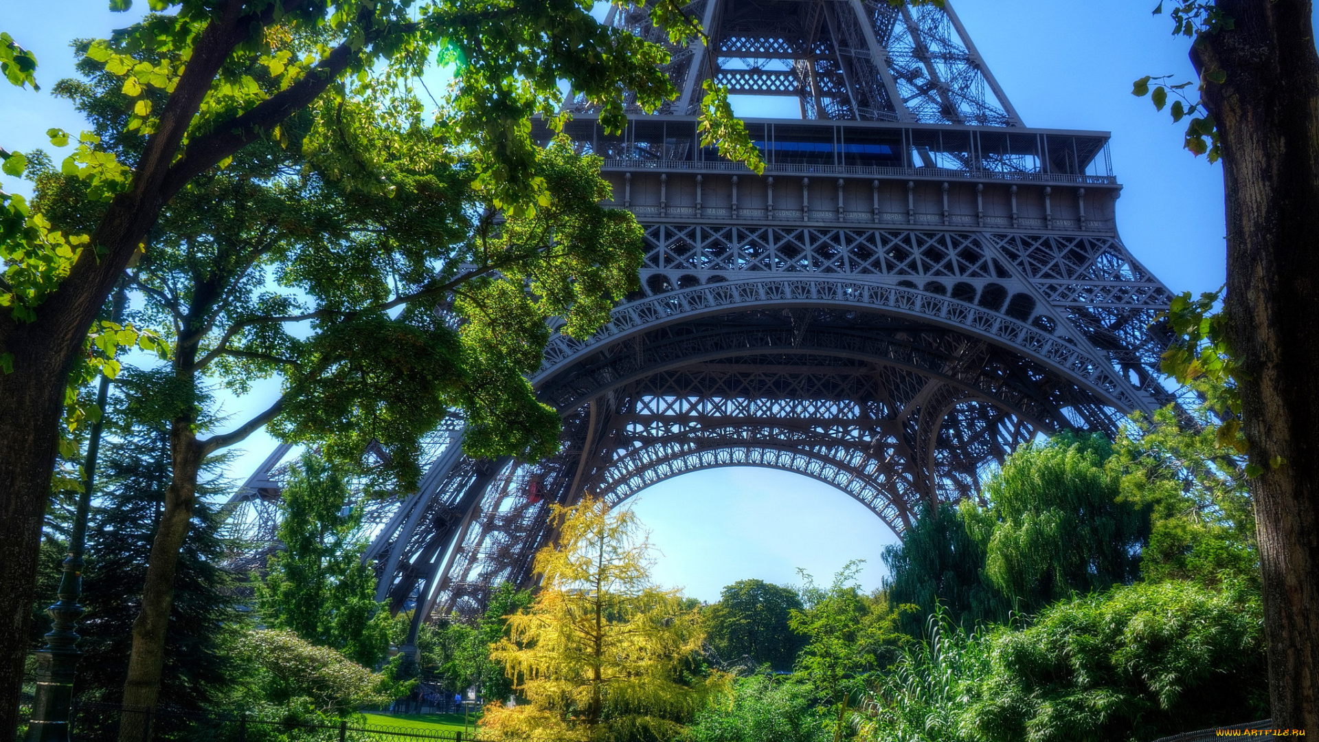 города, париж, , франция, башня