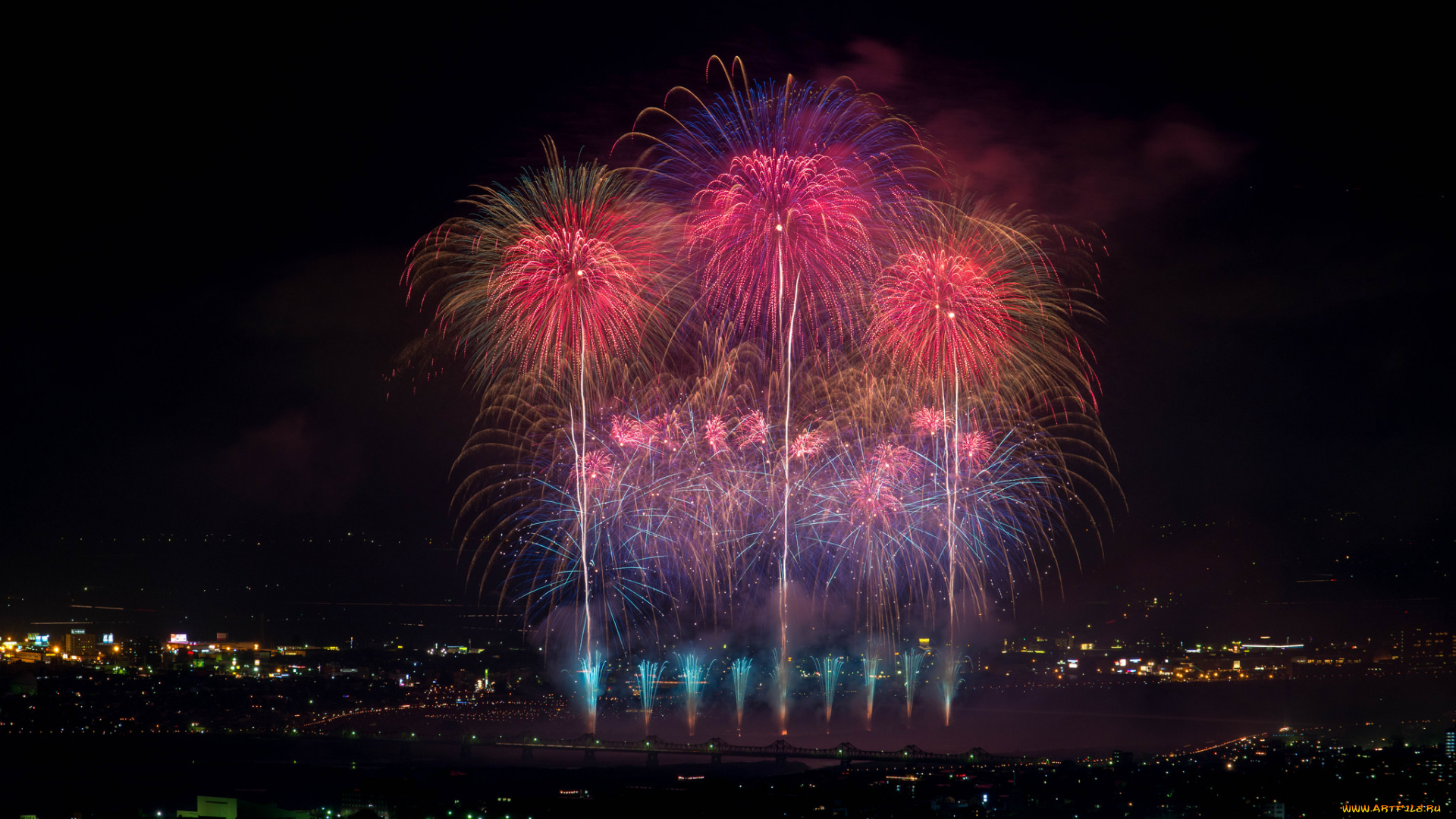 разное, салюты, , фейерверки, фейерверк, ночь