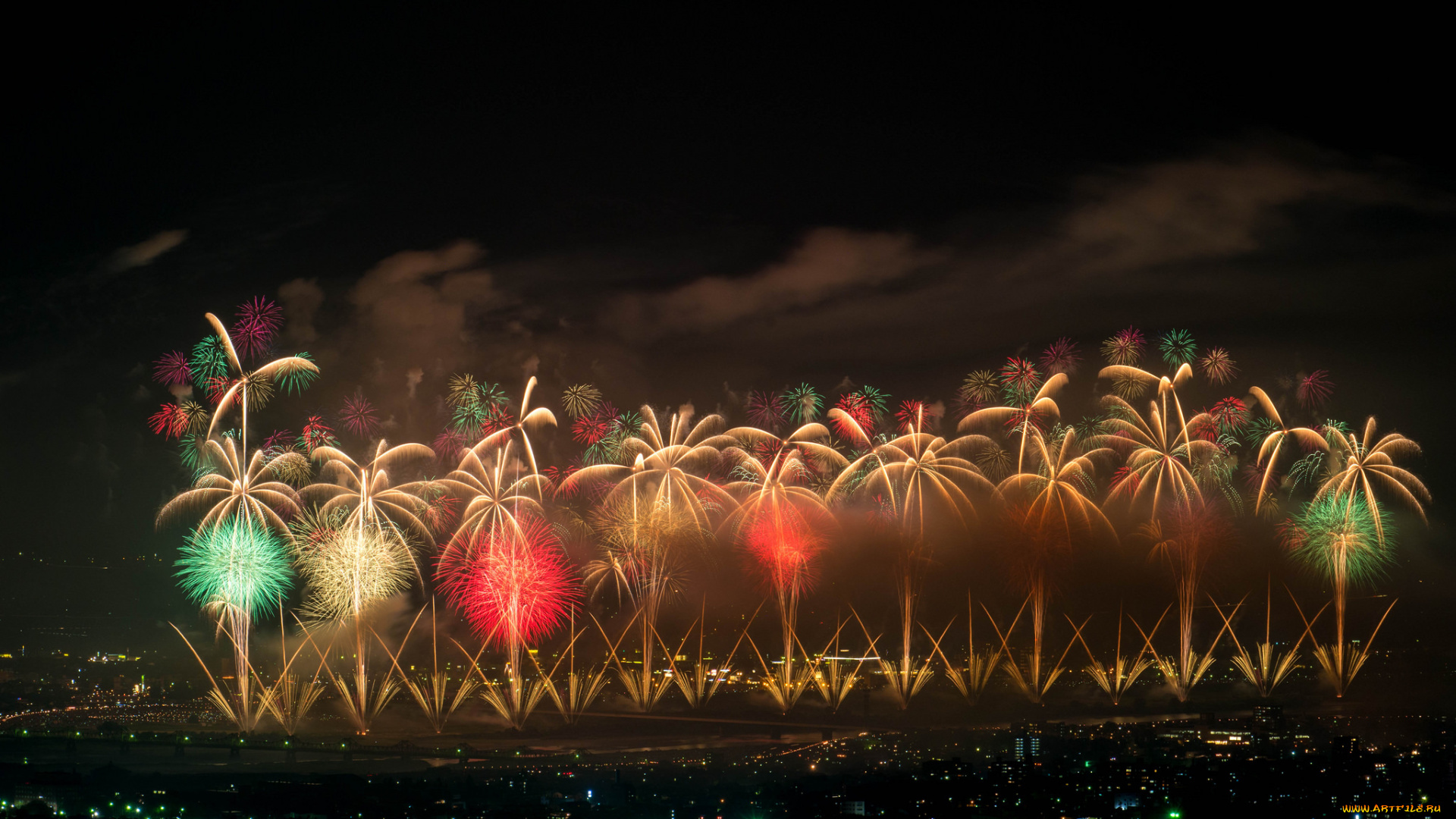 разное, салюты, , фейерверки, ночь, фейерверк