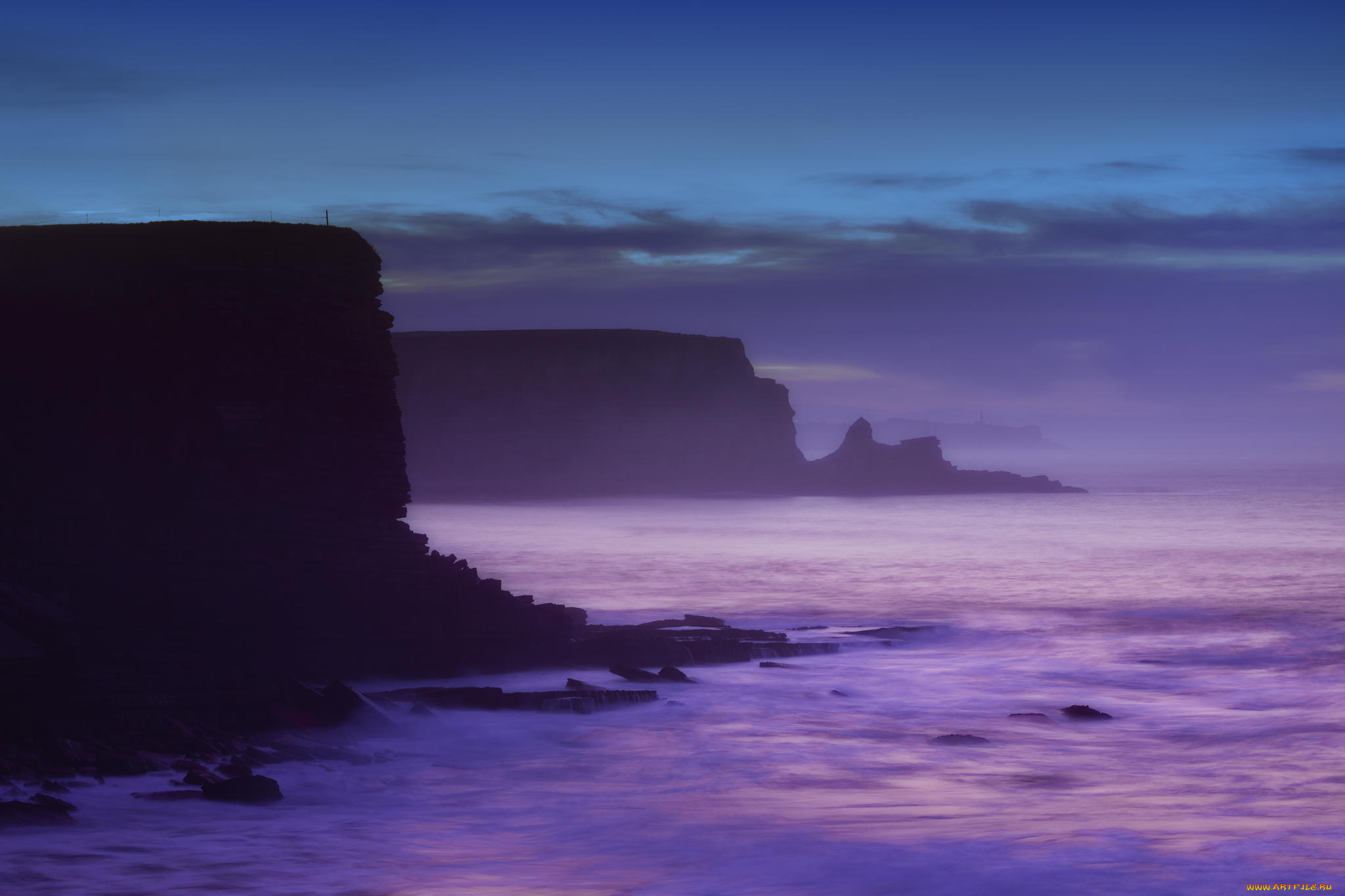 природа, побережье, пейзаж, берег, обрыв, рассвет, море