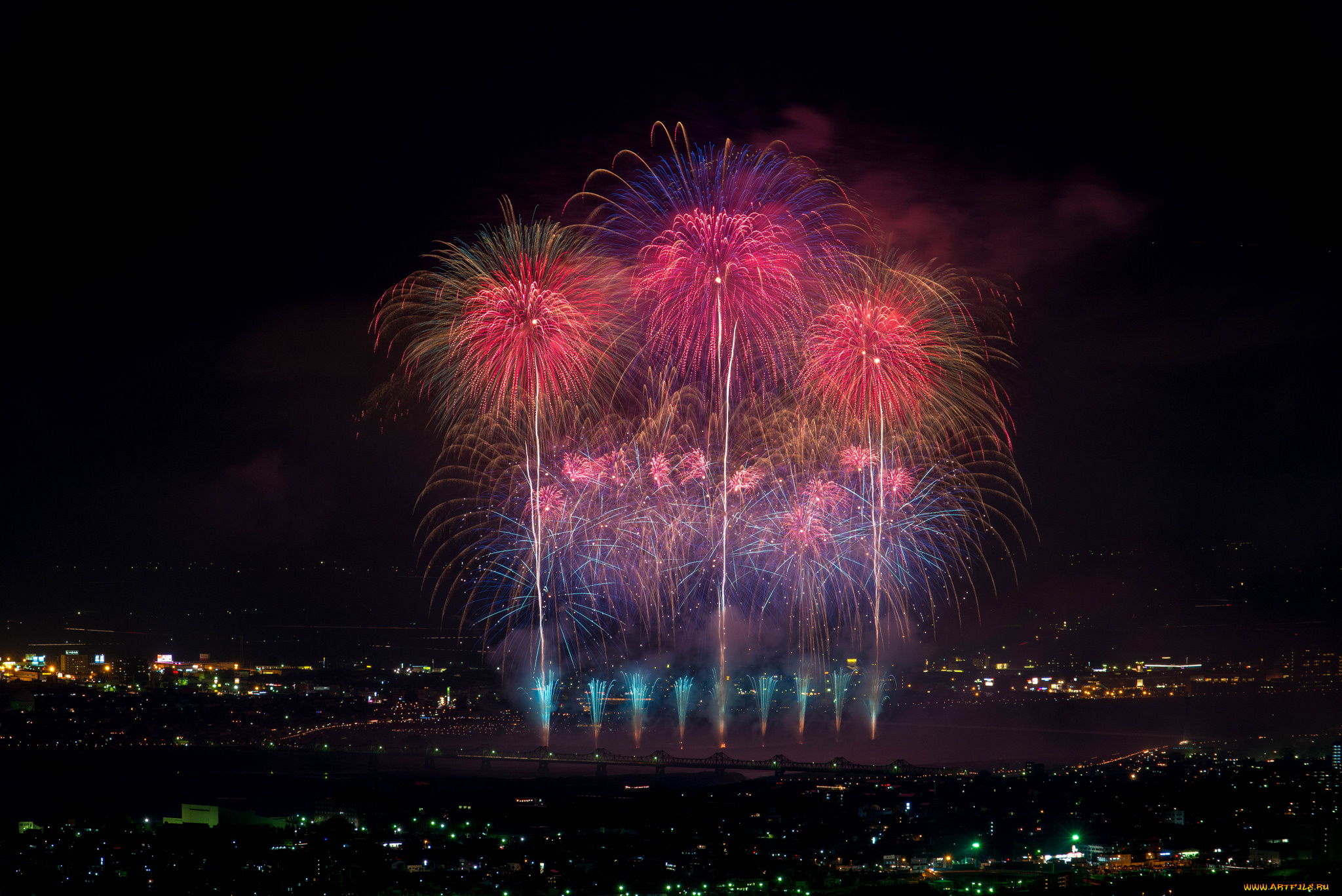 разное, салюты, , фейерверки, фейерверк, ночь
