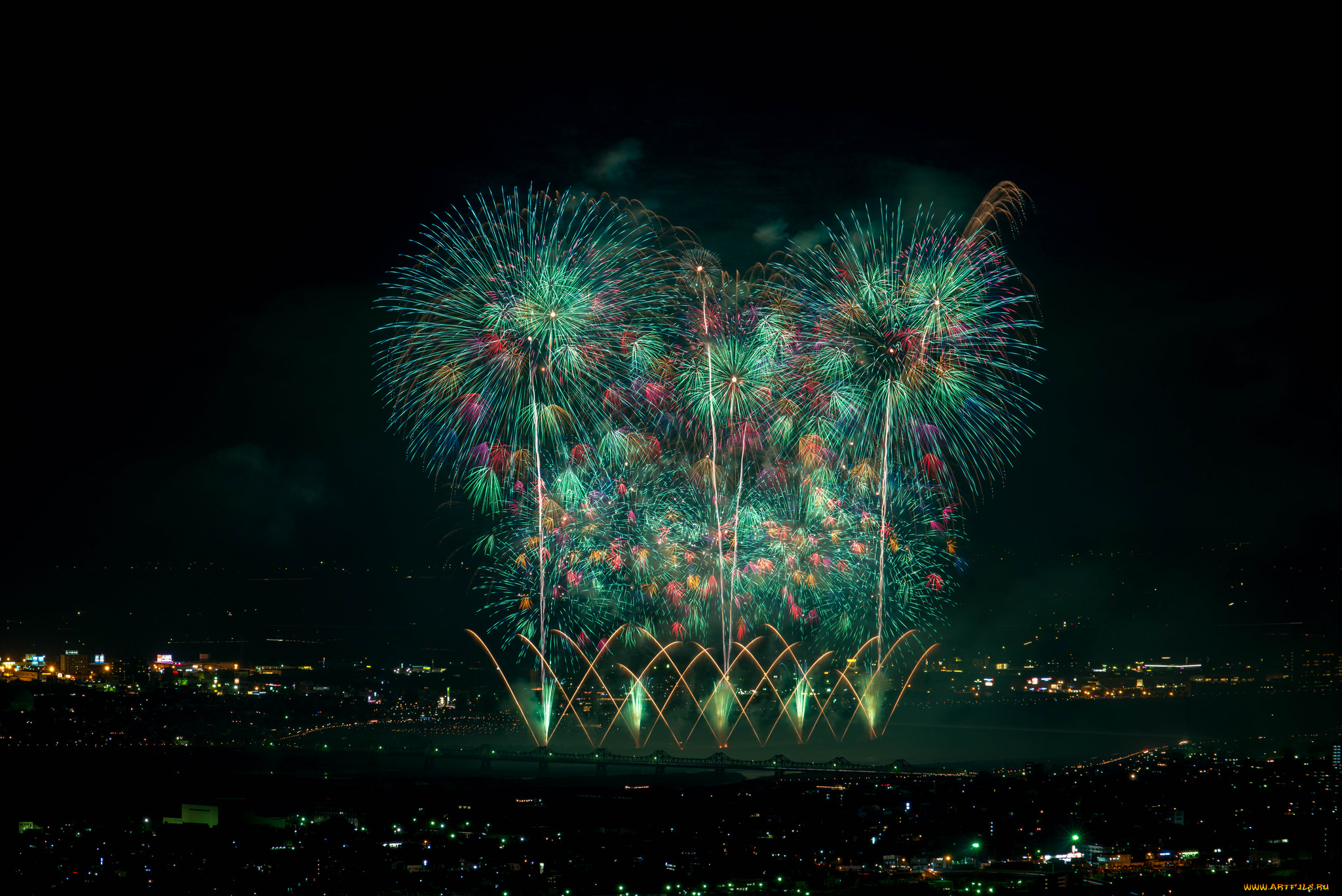 разное, салюты, , фейерверки, фейерверк, ночь
