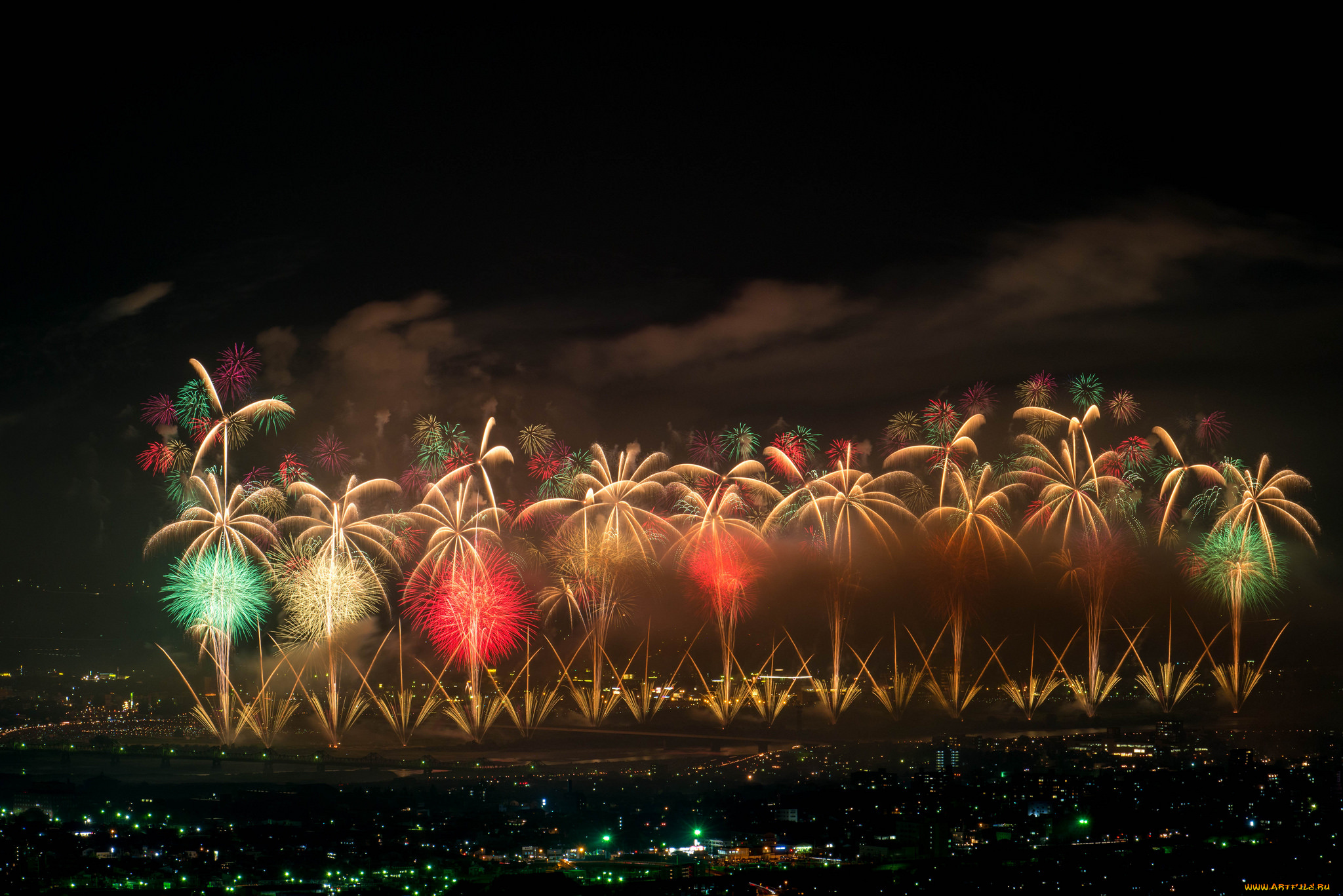 разное, салюты, , фейерверки, ночь, фейерверк