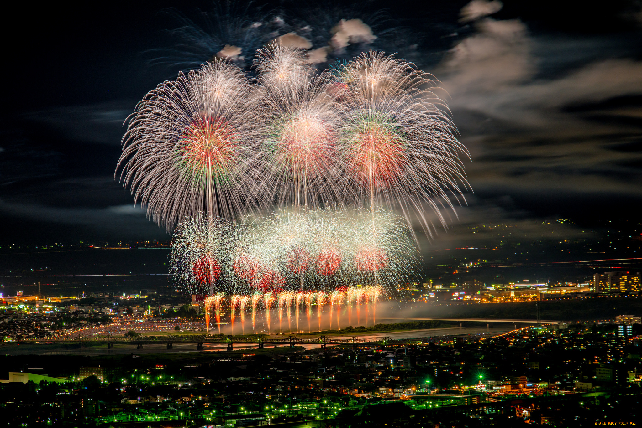 разное, салюты, , фейерверки, ночь, фейерверк