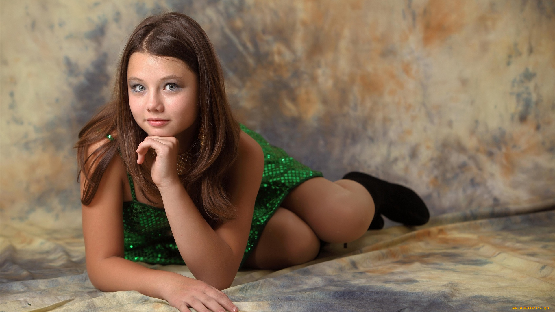 девушки, kleofia, милая, взгляд, шатенка, model, красивая